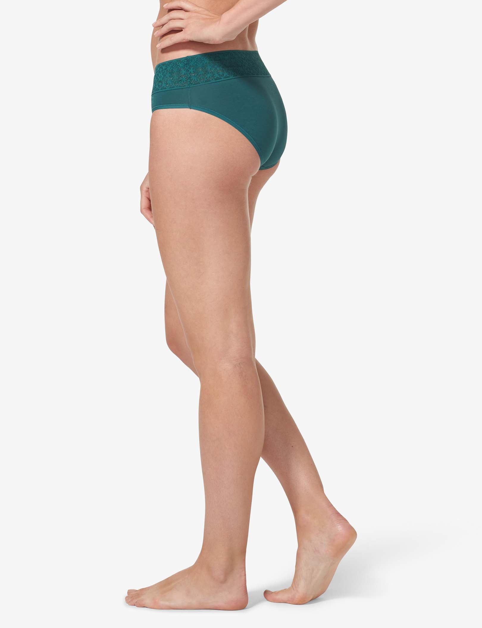 Women's Cool Cotton Brief, Lace Waist::Mediterranea Lace Waist