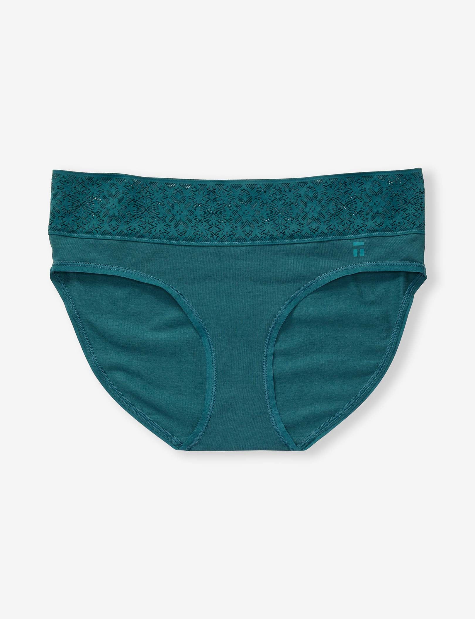 Women's Cool Cotton Brief, Lace Waist::Mediterranea Lace Waist