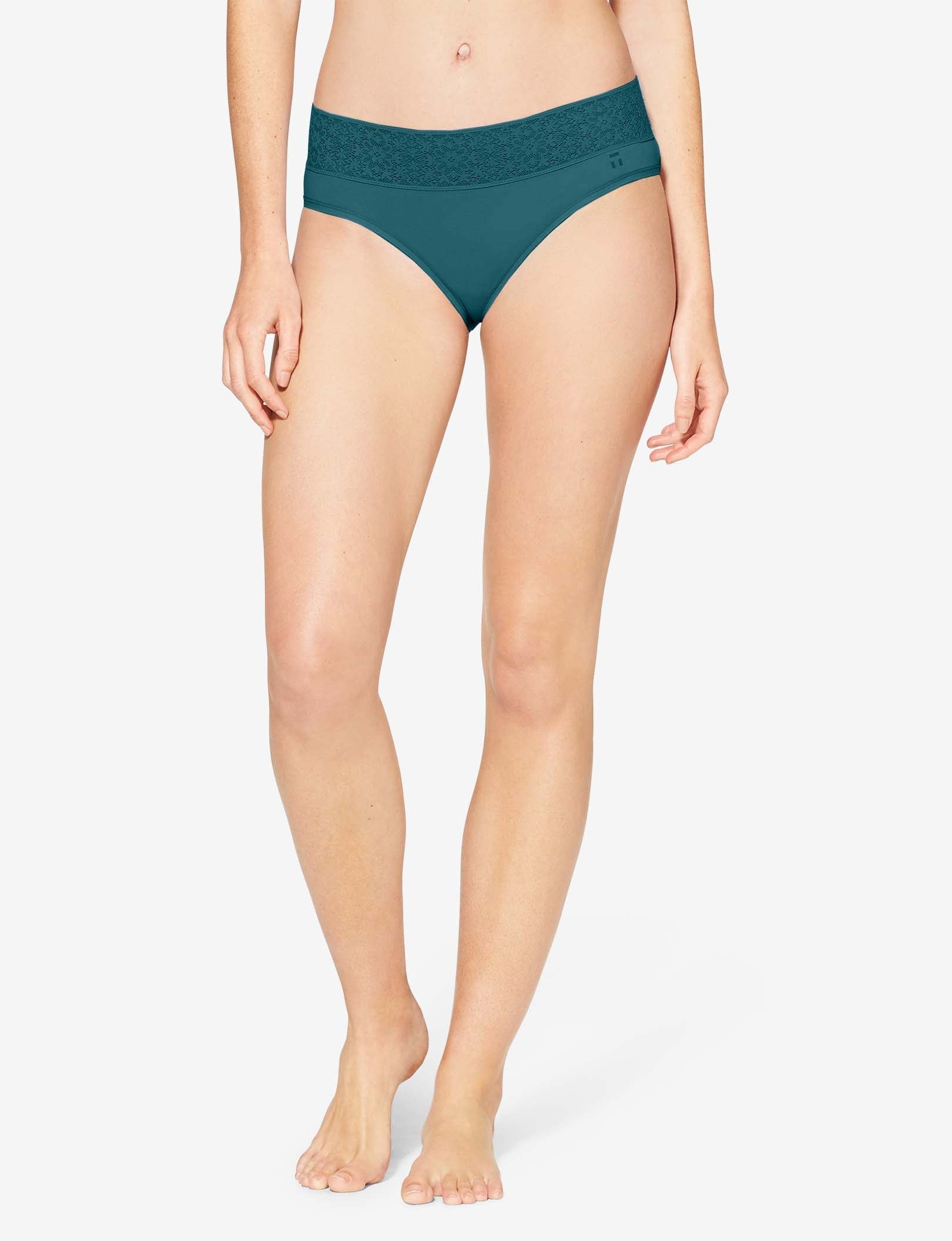 Women's Cool Cotton Cheeky, Lace Waist::Mediterranea Lace Waist