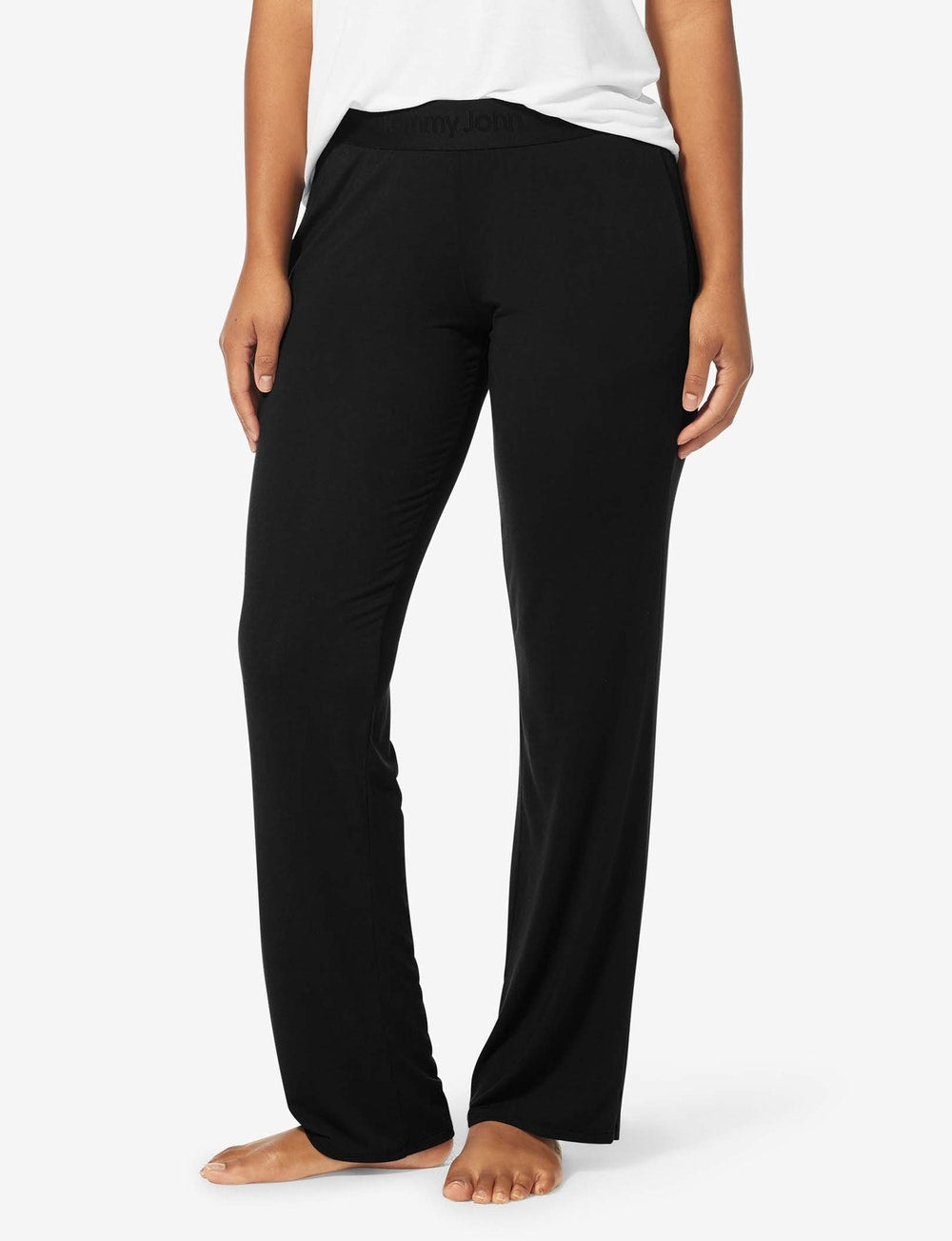 Women's Second Skin Sleep Tee & Pant Basic Set::Black