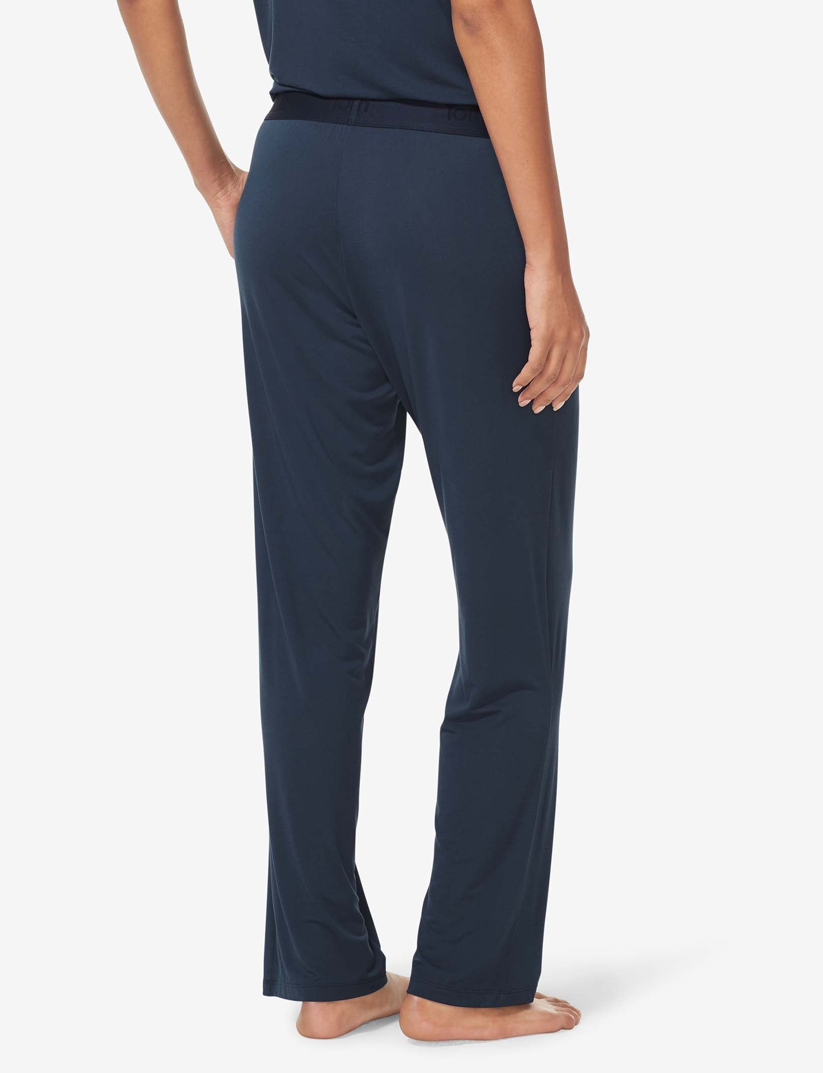 Women's Second Skin Sleep Tee & Pant Basic Set::Dress Blues