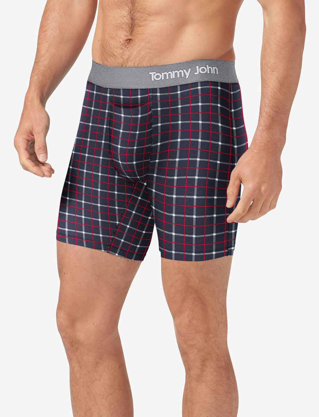 Cool Cotton Boxer Brief 8"::Black Weekend Plaid