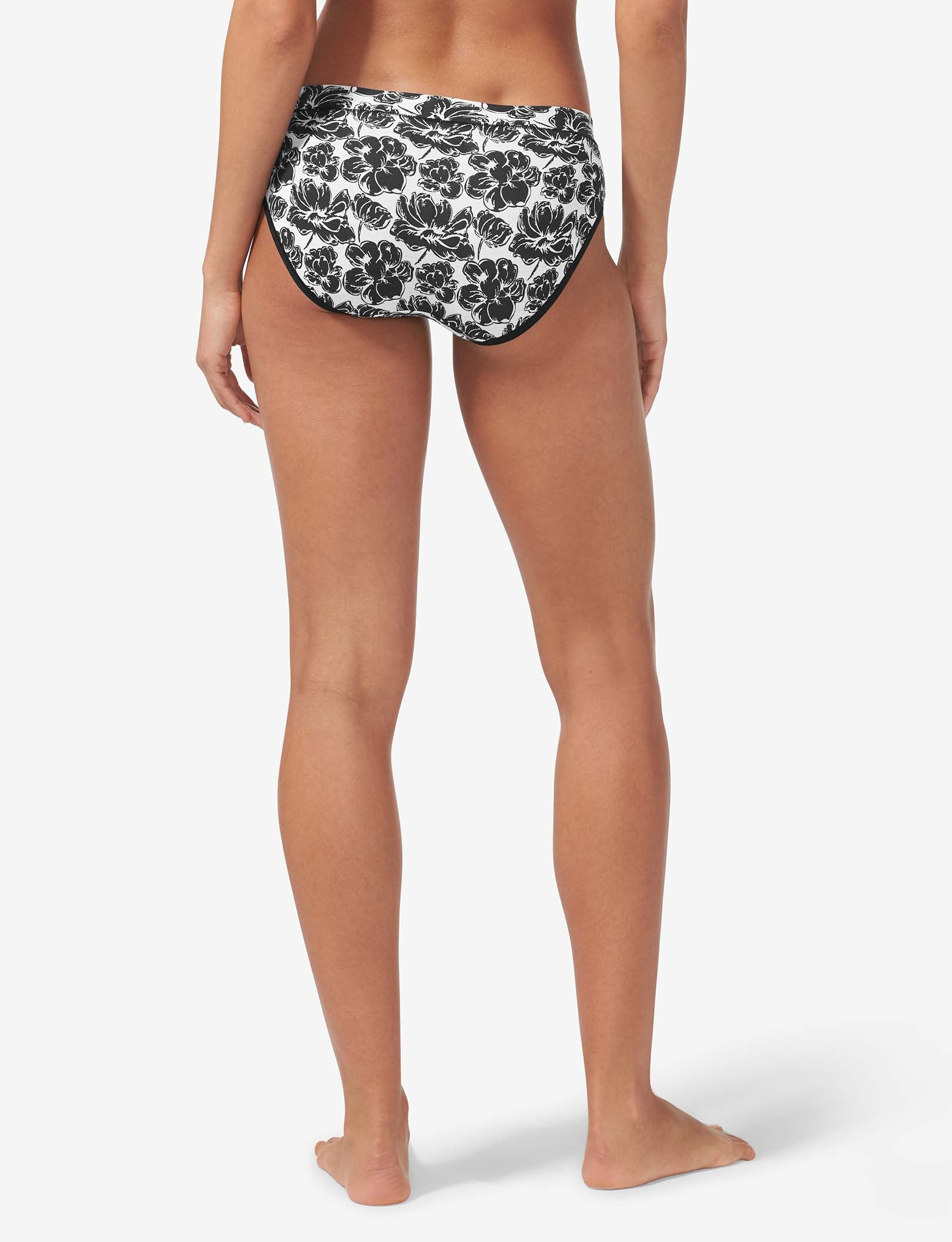 Women's Second Skin Brief::Black Etched Floral