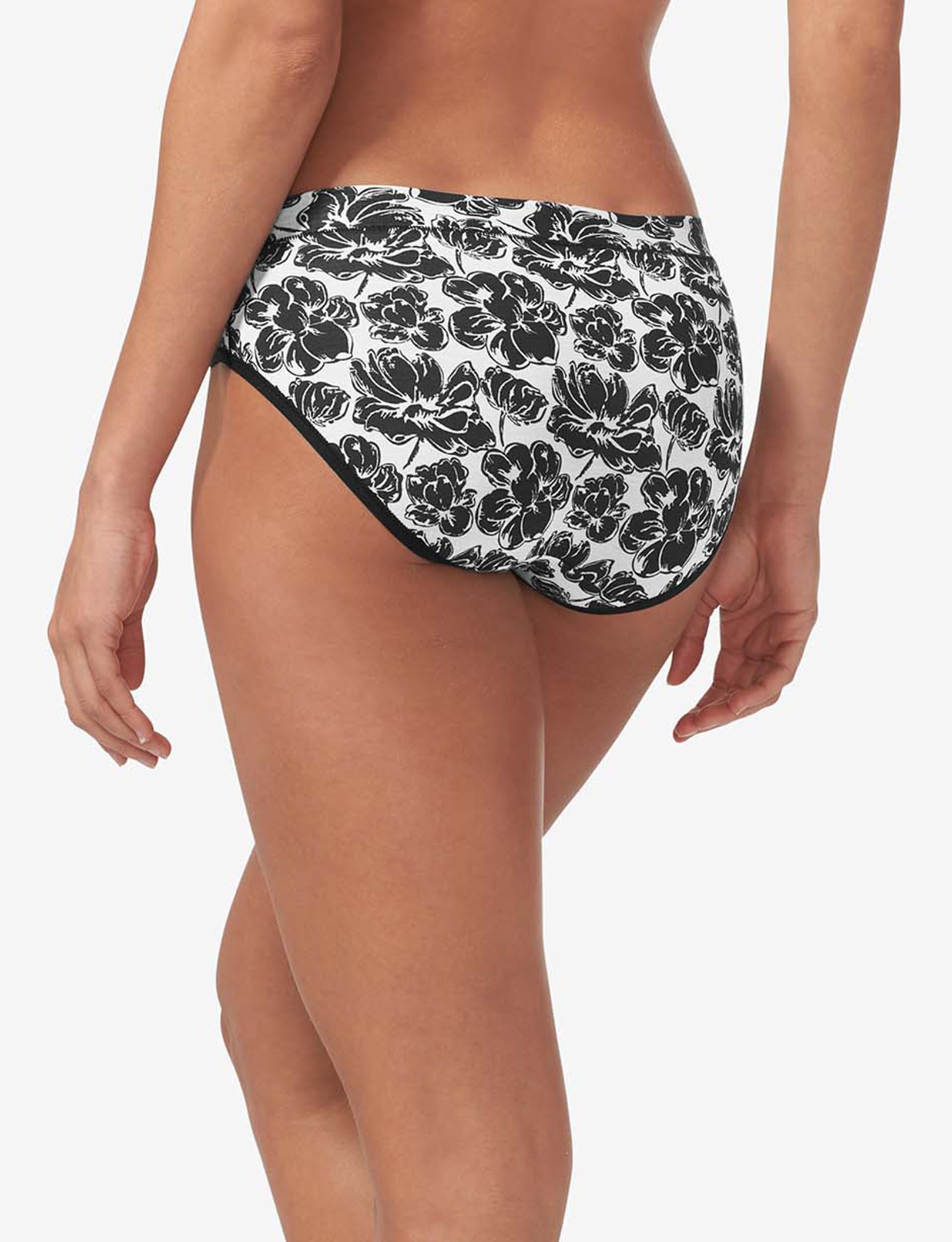 Women's Second Skin Brief::Black Etched Floral