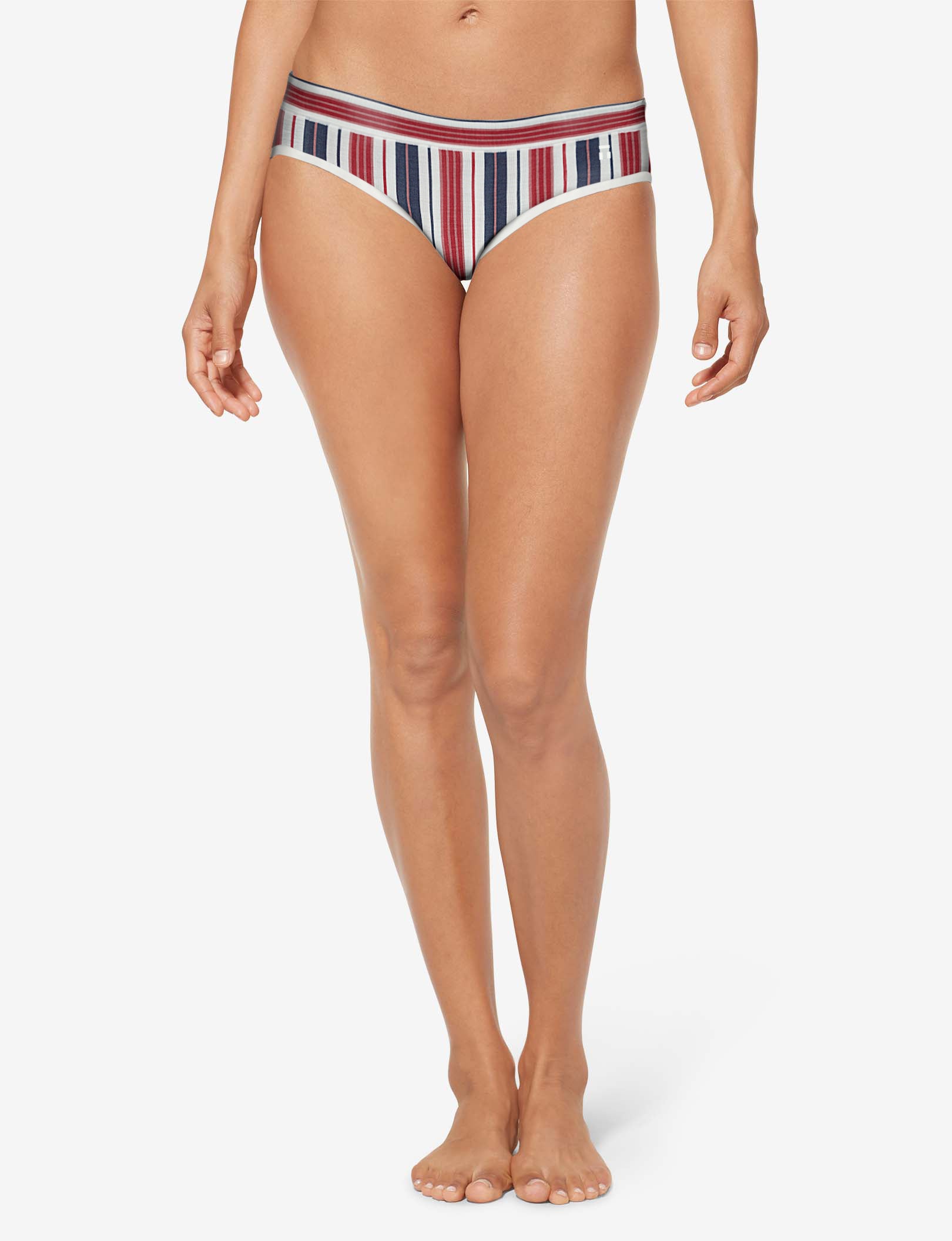 Women's Second Skin Brief::July Pinstripe Print