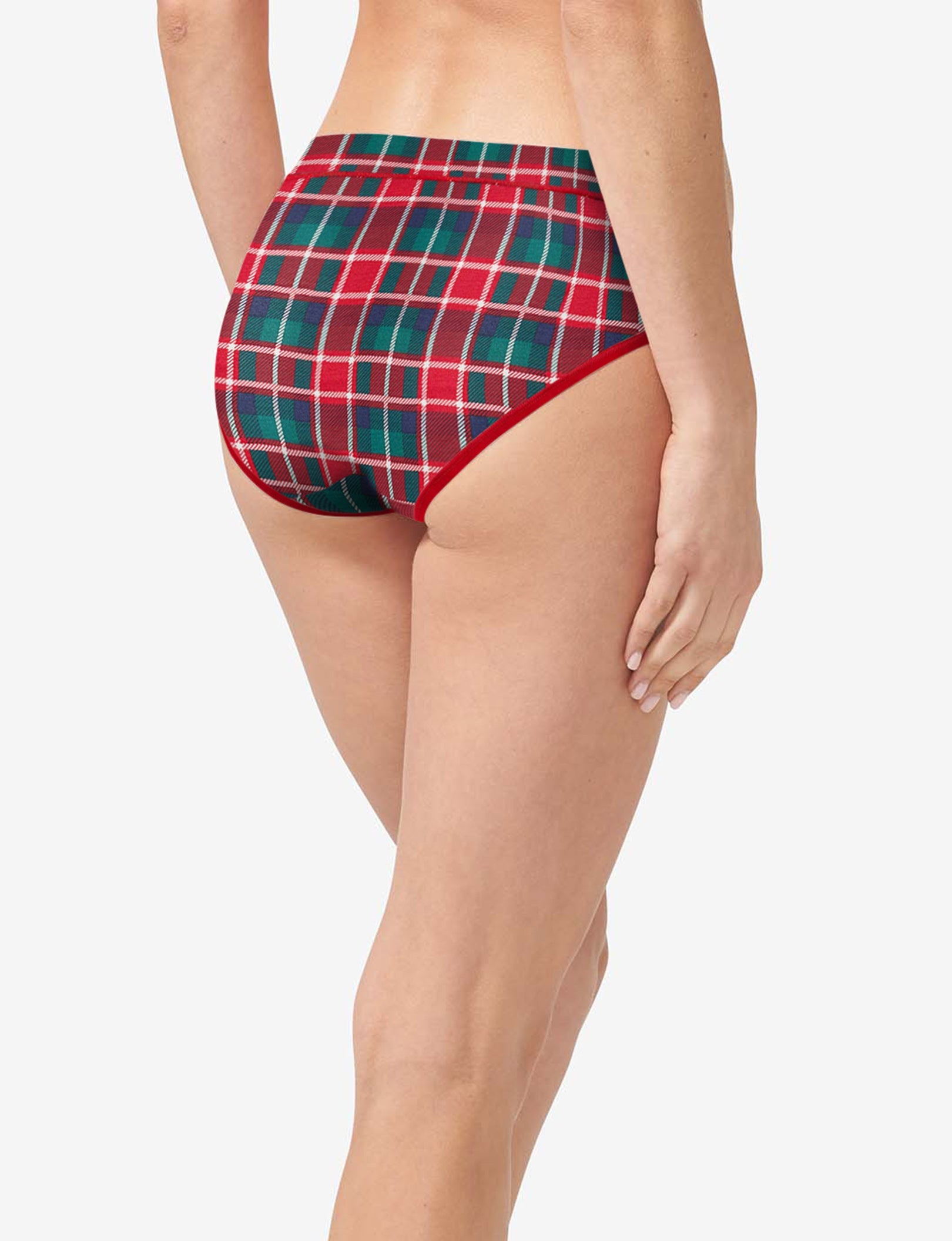 Women's Second Skin Brief::Haute Red Fireplace Plaid