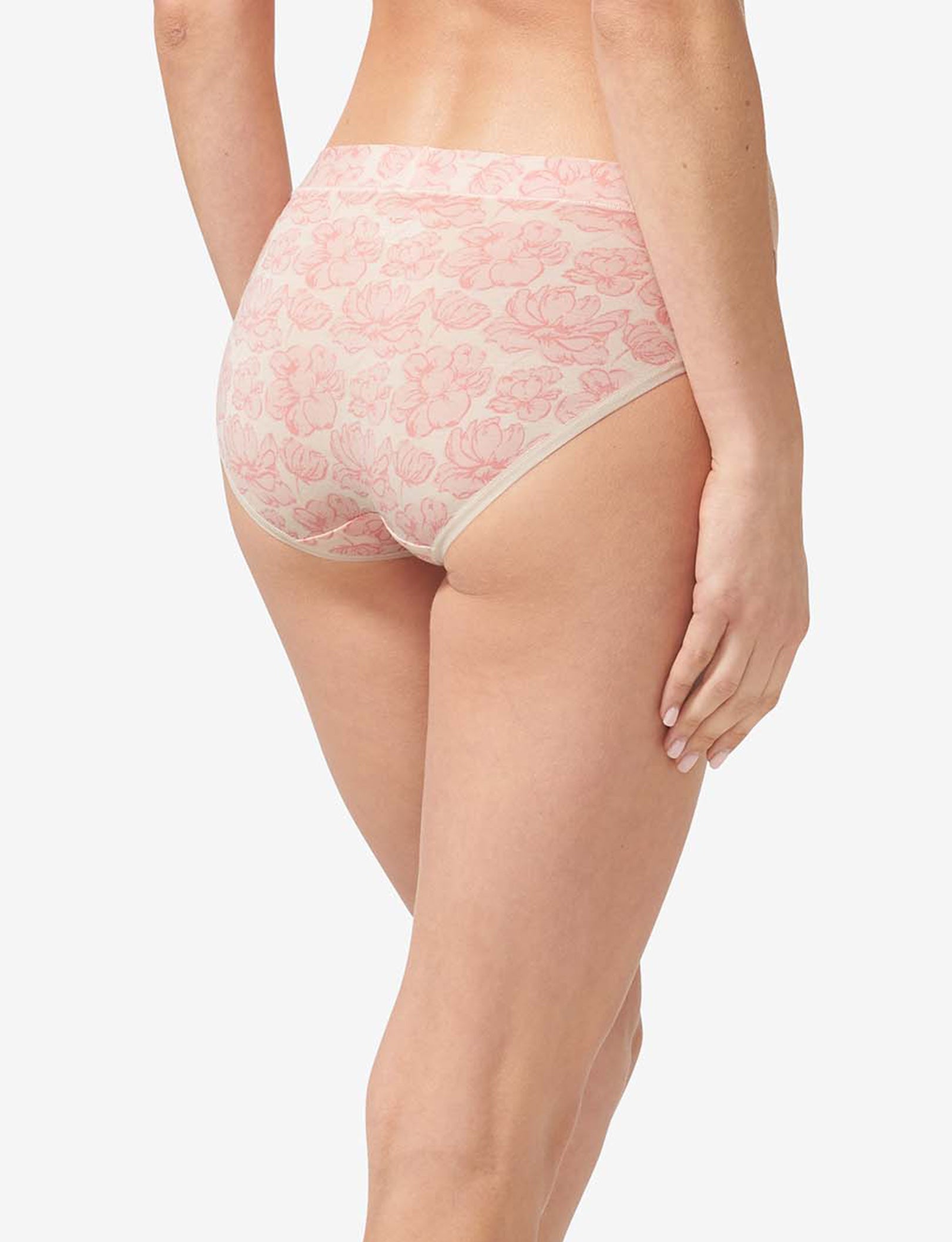 Women's Second Skin Brief::Soft Pink Etched Floral