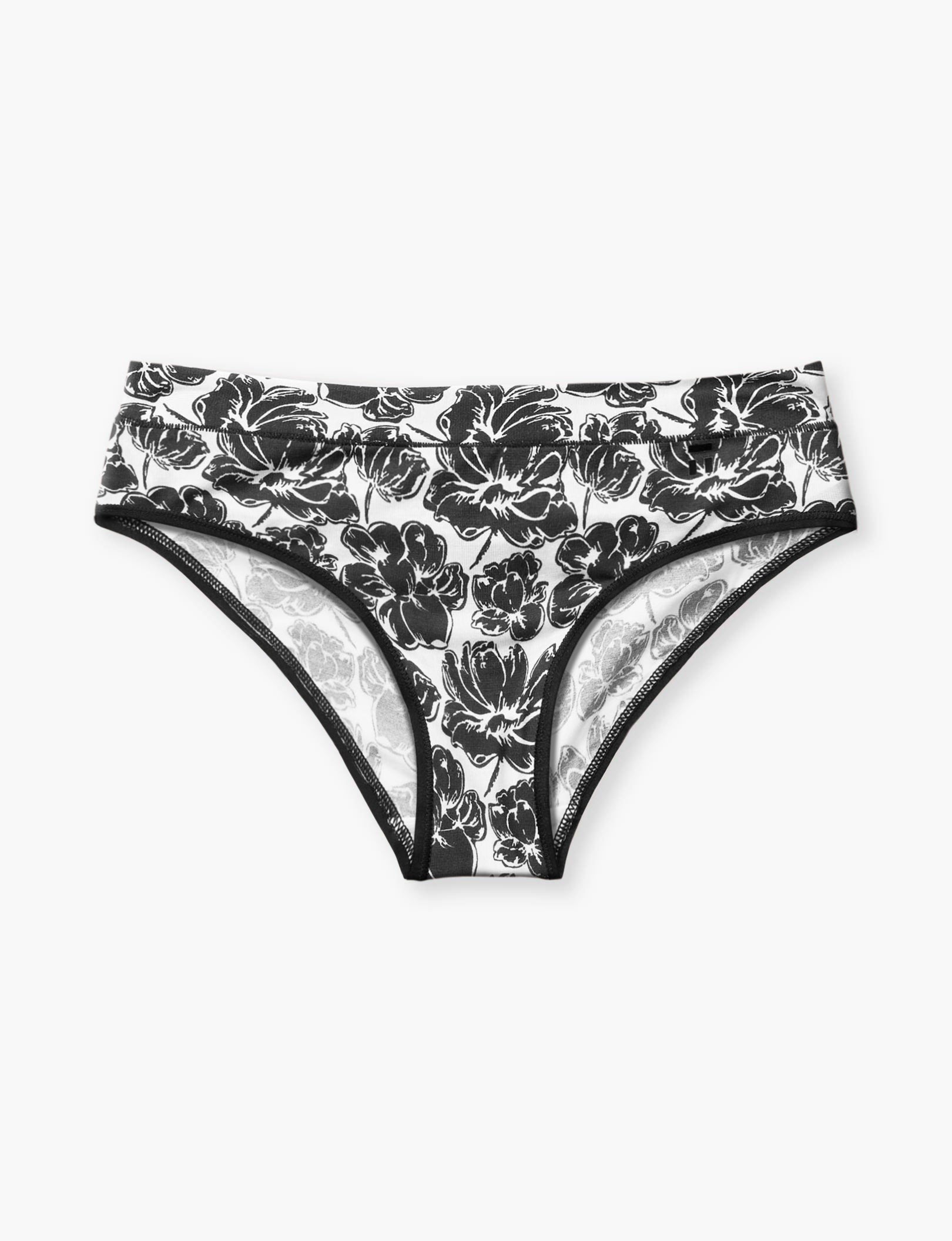Women's Second Skin Cheeky::Black Etched Floral