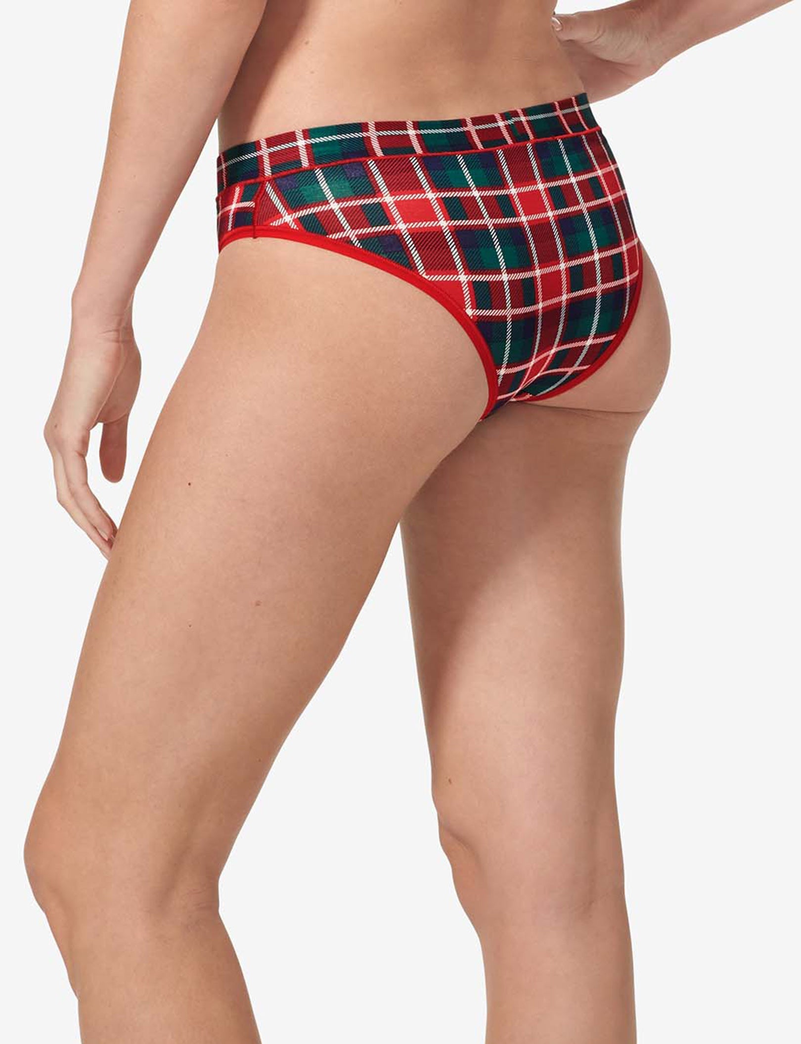 Women's Second Skin Cheeky::Haute Red Fireplace Plaid