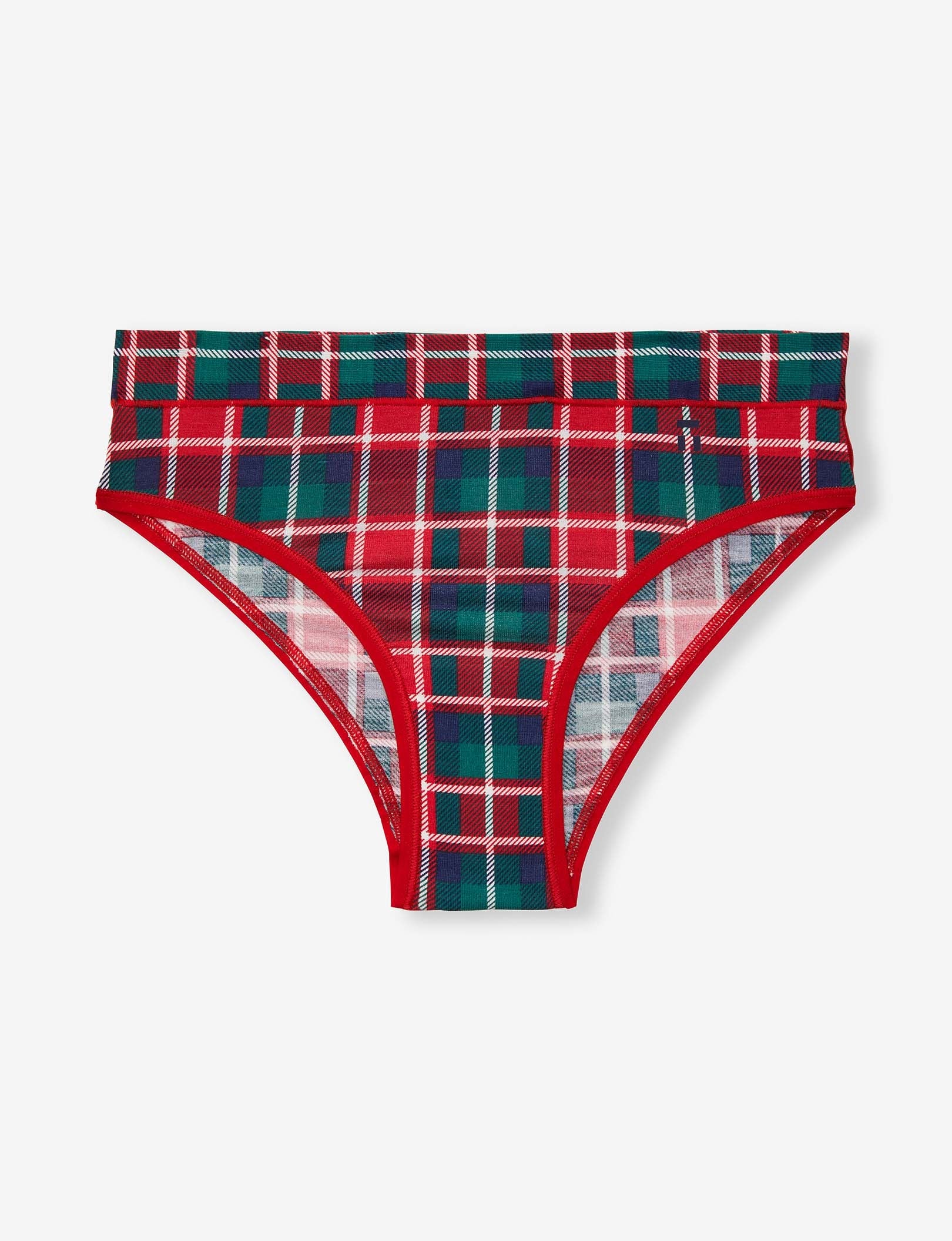 Women's Second Skin Cheeky::Haute Red Fireplace Plaid