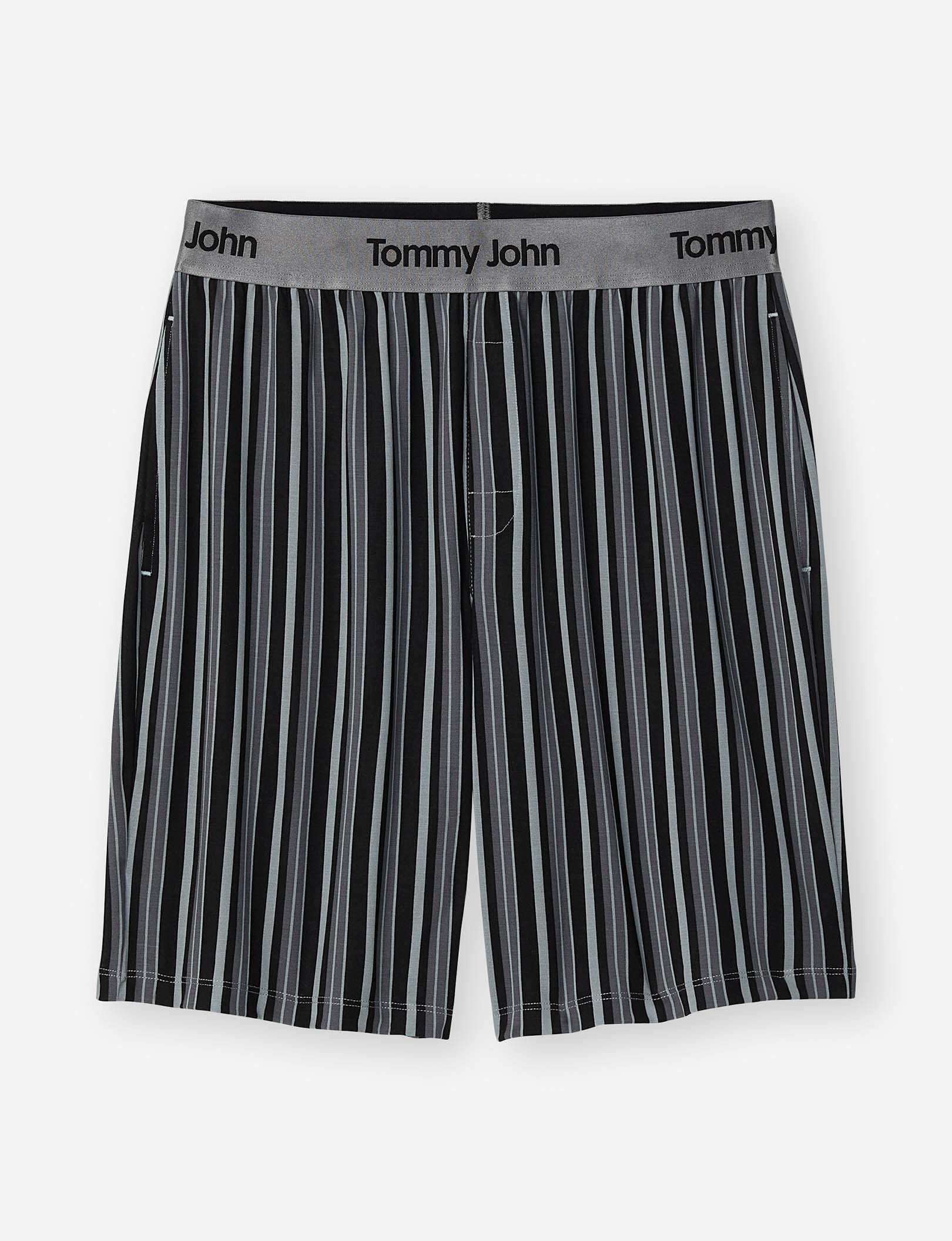 Second Skin Sleep Short::Black Multi Pinstripe