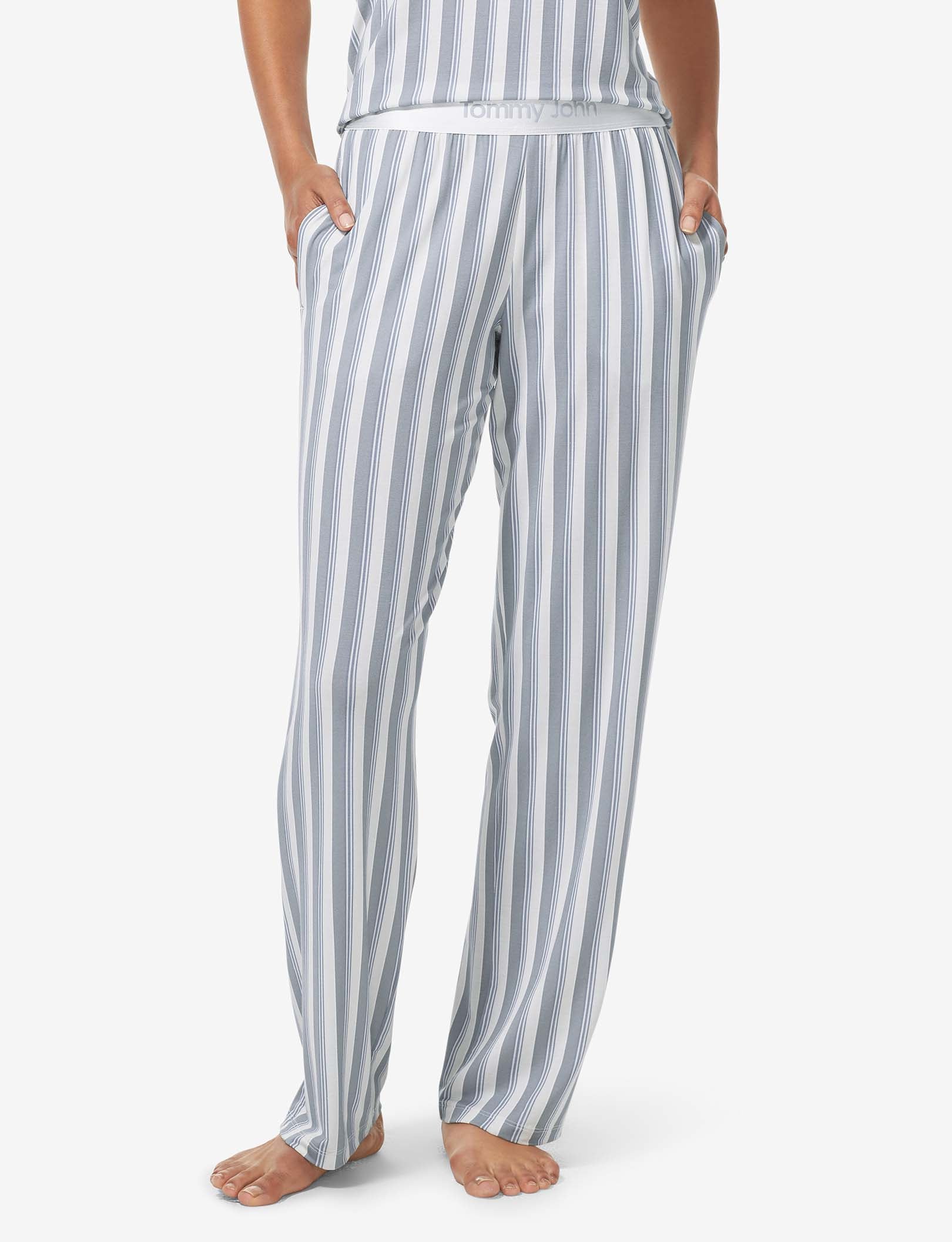 Women's Second Skin Pajama Pant::Blue Blush Goodnight Stripe