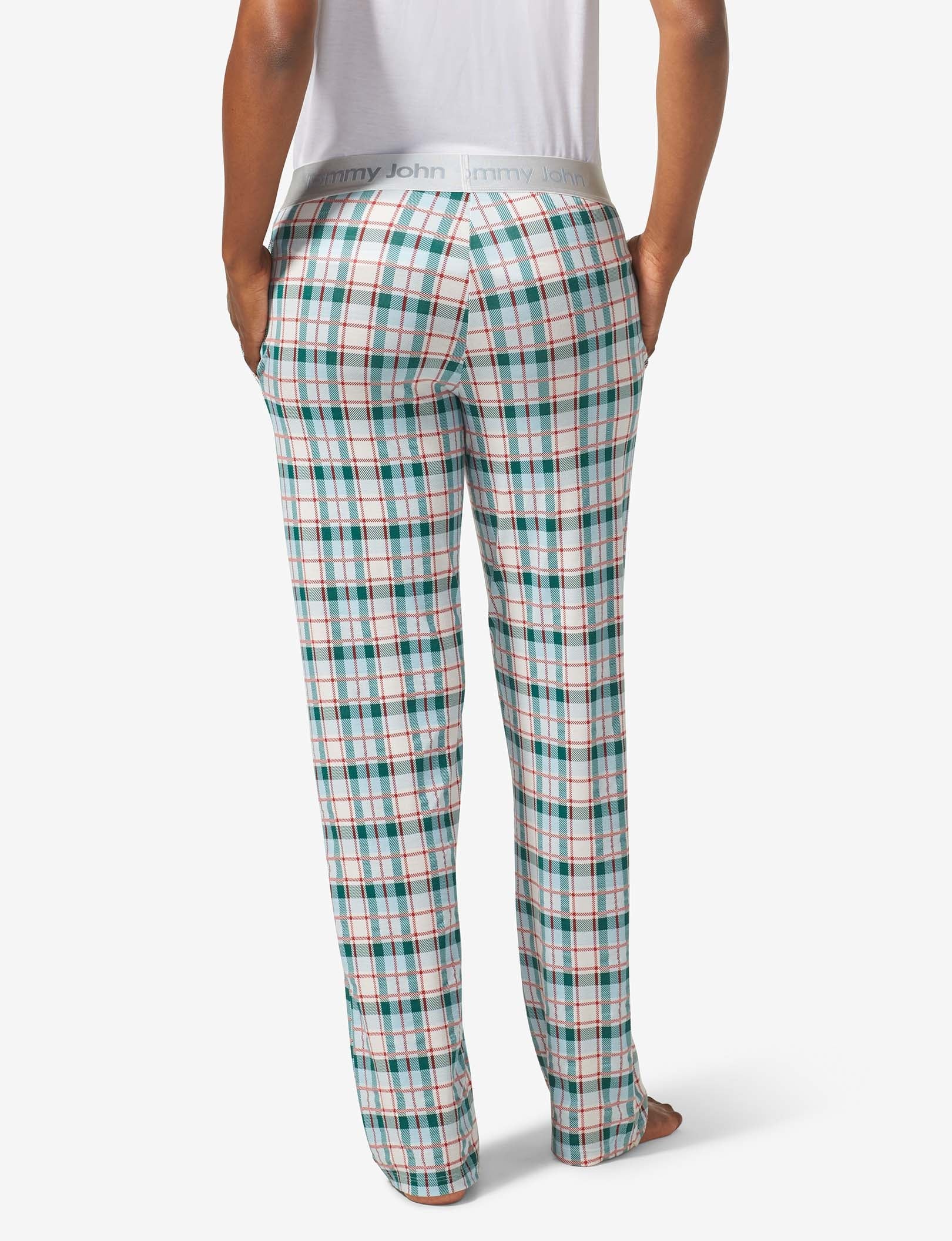 Women's Second Skin Sleep Pant::Coconut Milk Fireplace Plaid