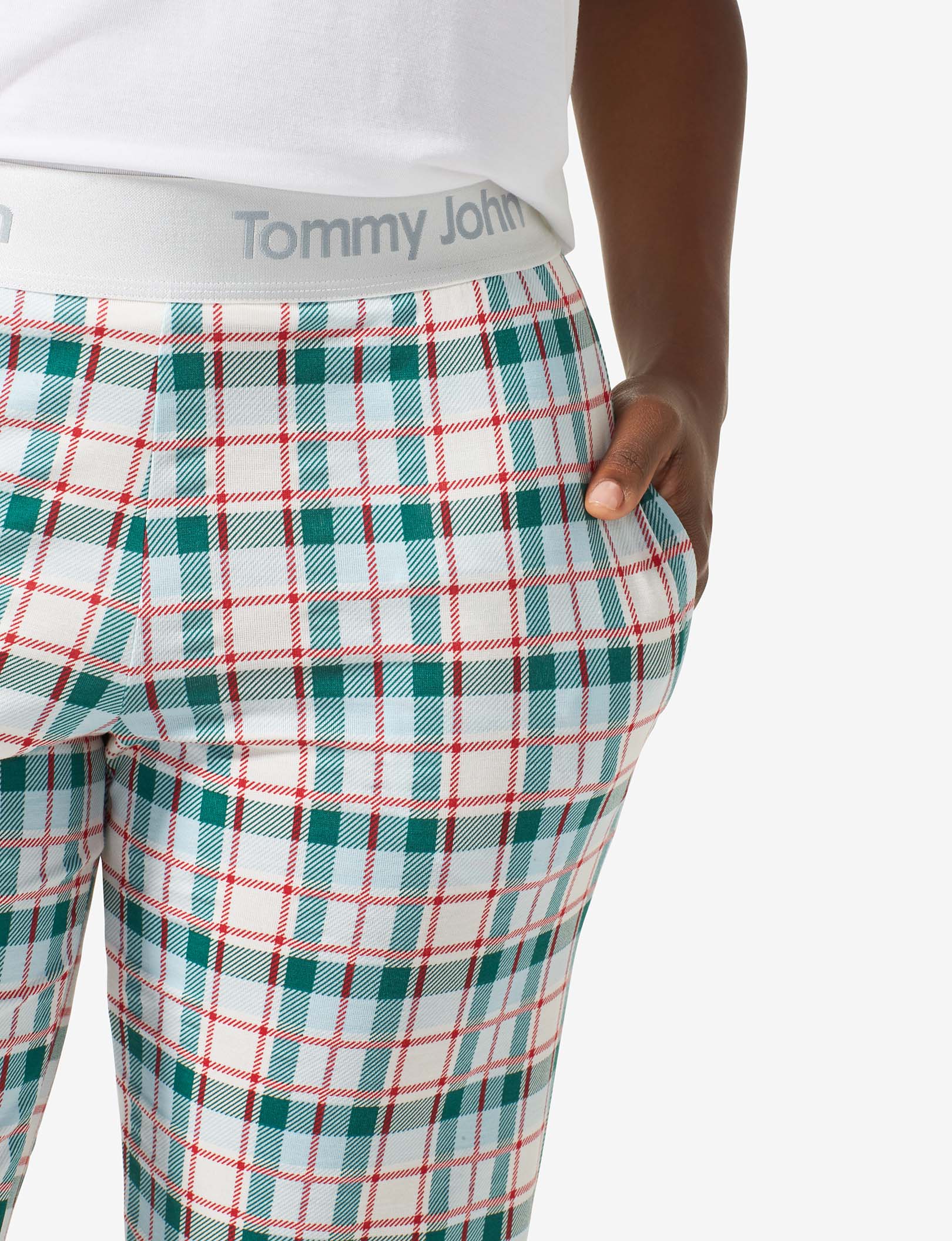 Women's Second Skin Sleep Pant::Coconut Milk Fireplace Plaid