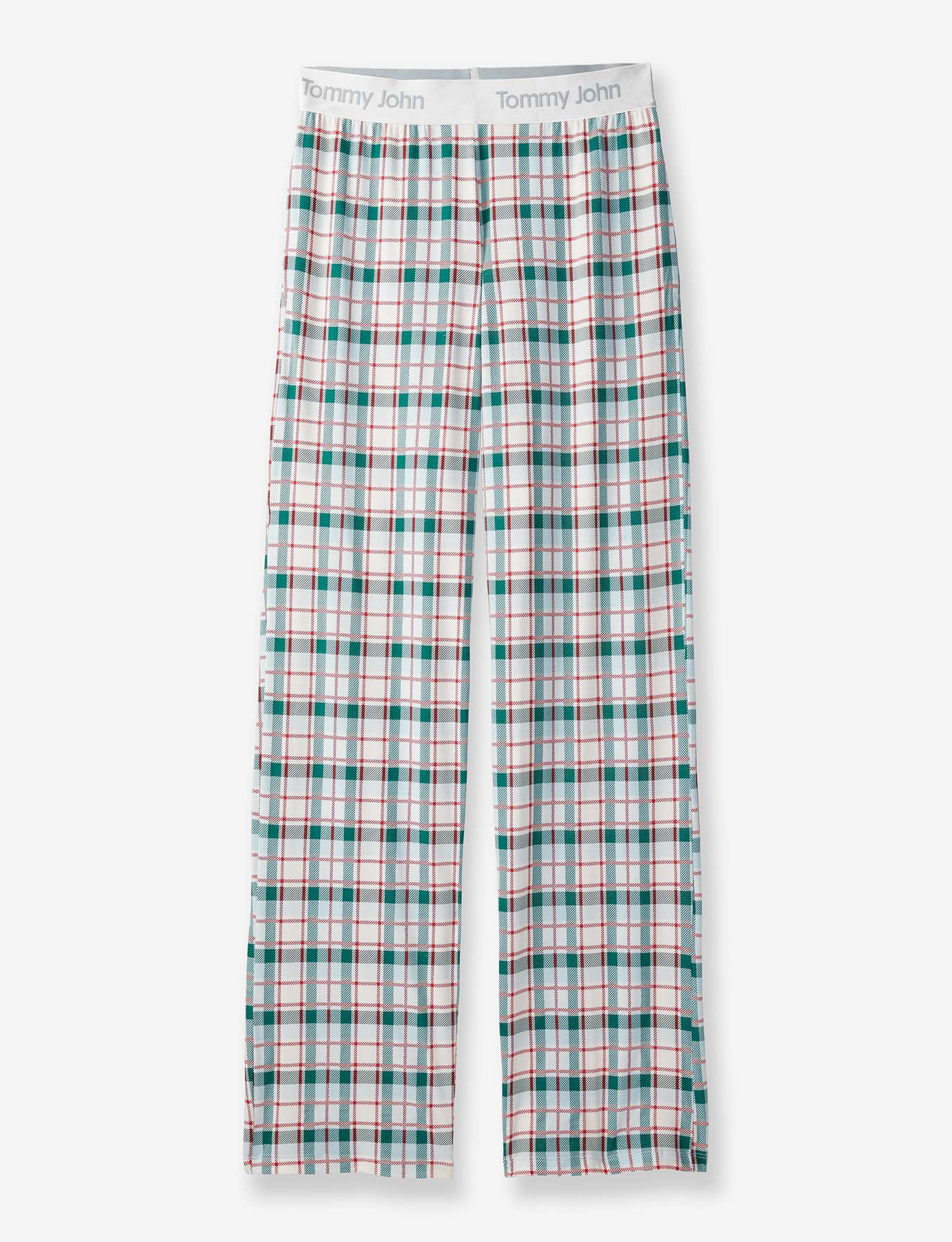 Women's Second Skin Sleep Pant::Coconut Milk Fireplace Plaid