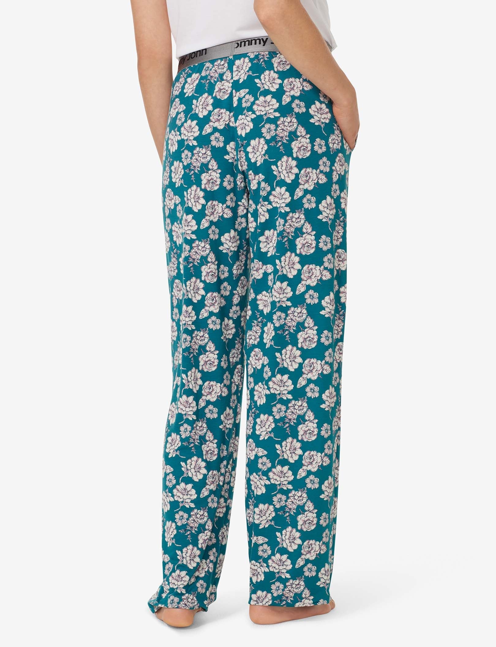 Women's Second Skin Sleep Pant::Blue Coral Spring Bloom