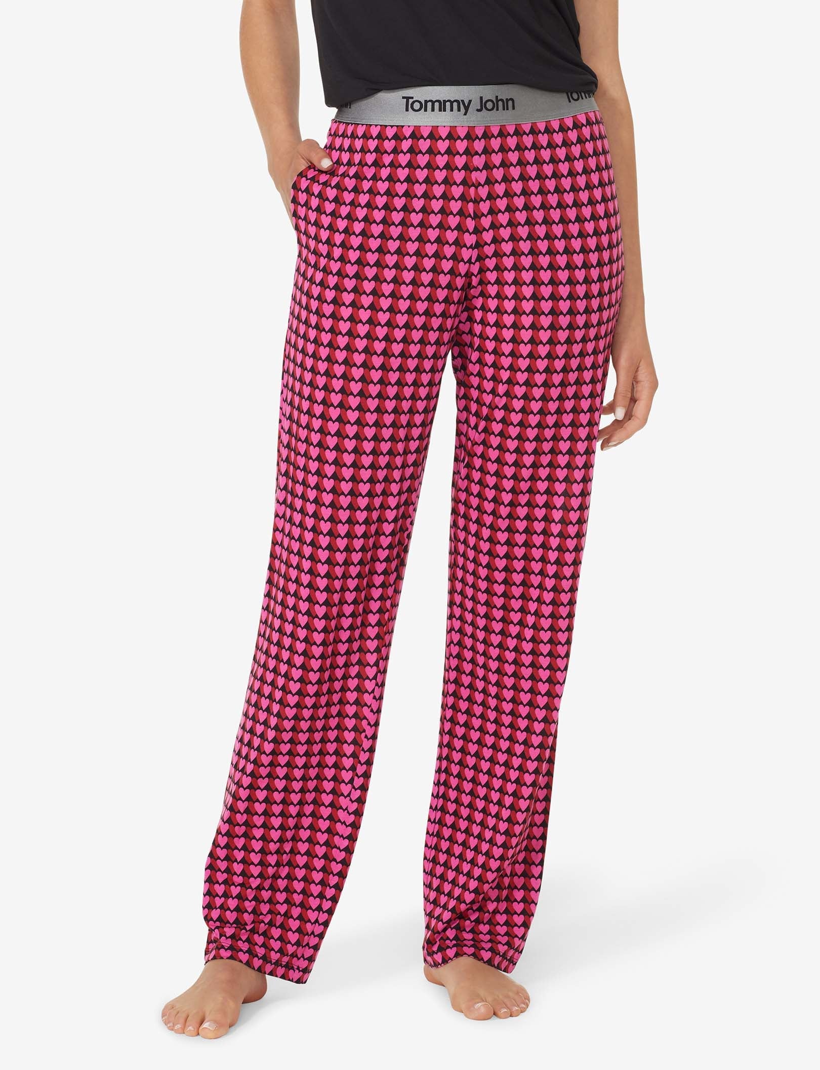 Women's Second Skin Sleep Pant::Pink Blurry Hearts