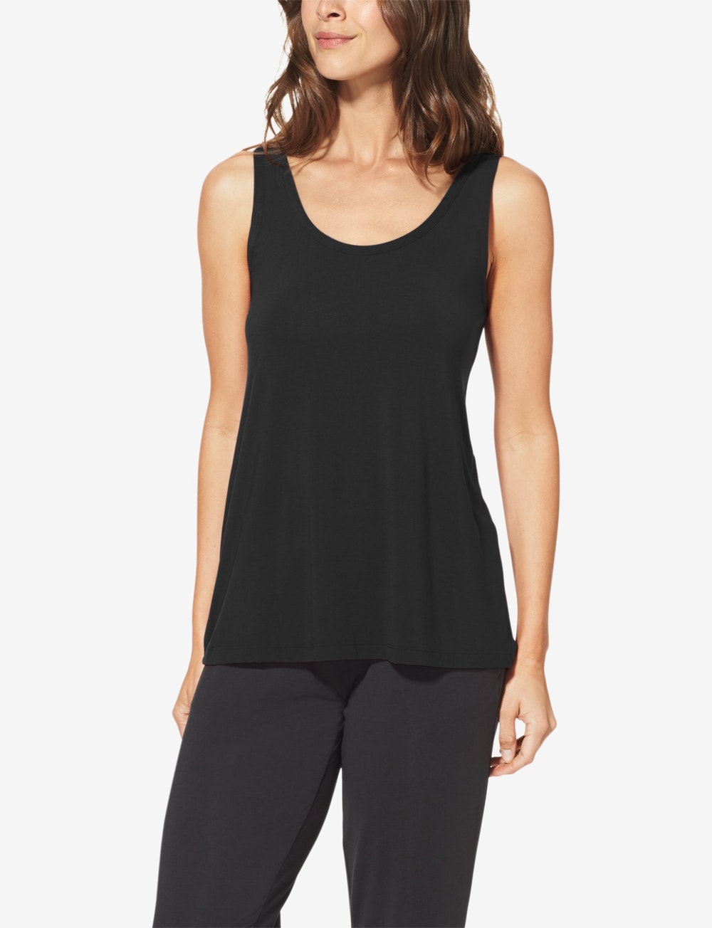 Women's Second Skin Sleep Tank & Pant Basic Set::Black