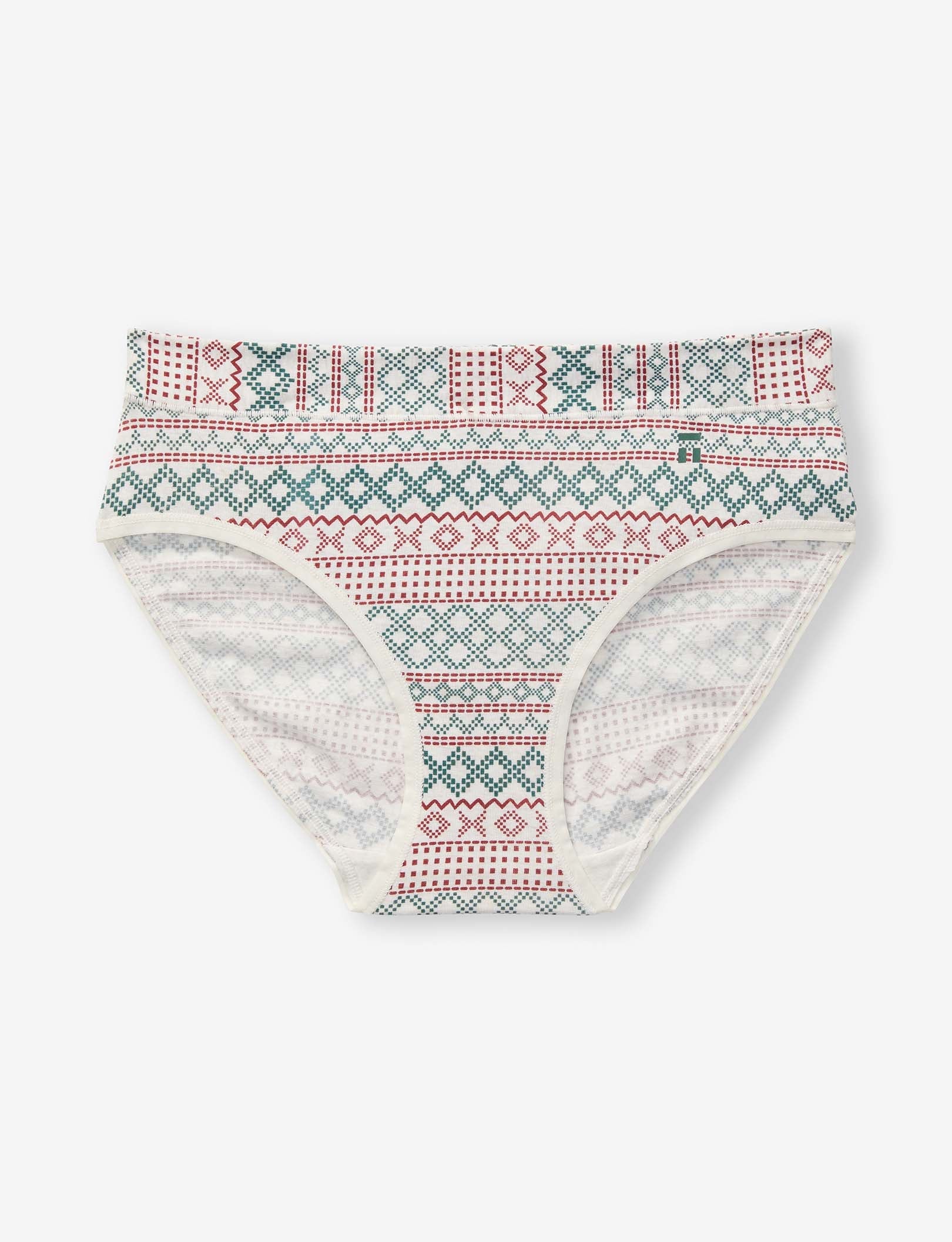 Women's Cool Cotton Brief::Oatmeal Stitch Fair Isle