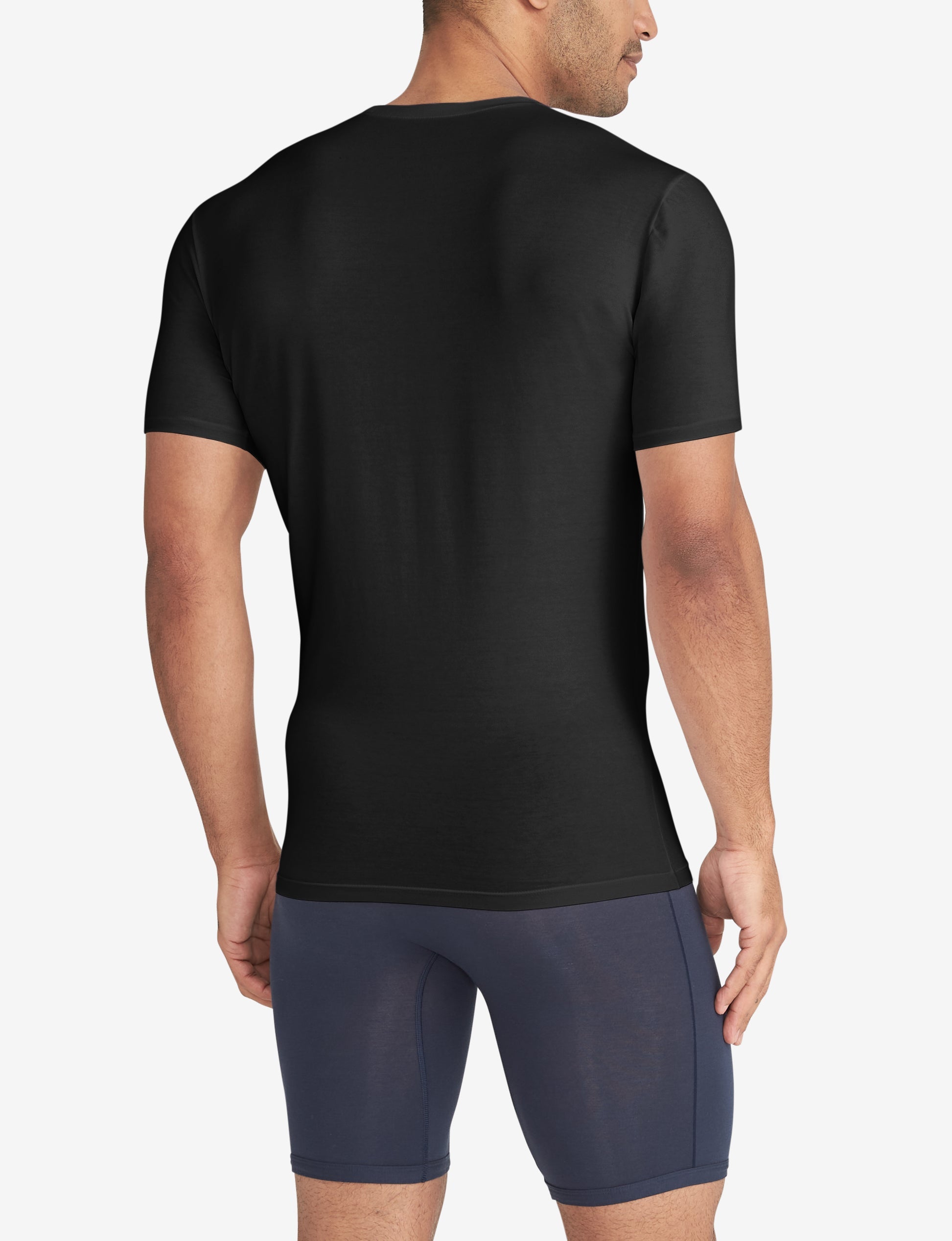 Cool Cotton Crew Neck Stay-Tucked Undershirt::Black