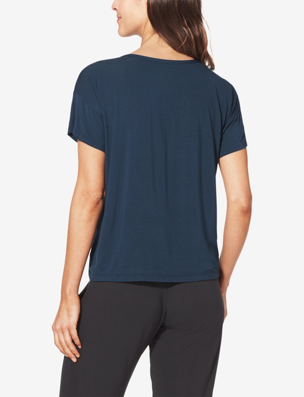 Women's Second Skin Sleep Tee & Pant Basic Set::Dress Blues