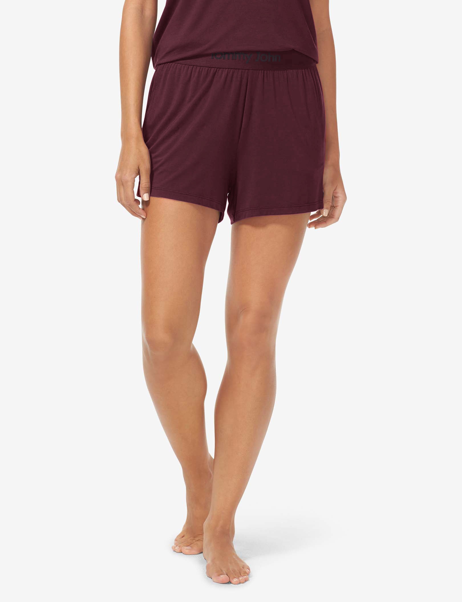 Women's Second Skin Sleep Tee & Short Basic Set::Winetasting