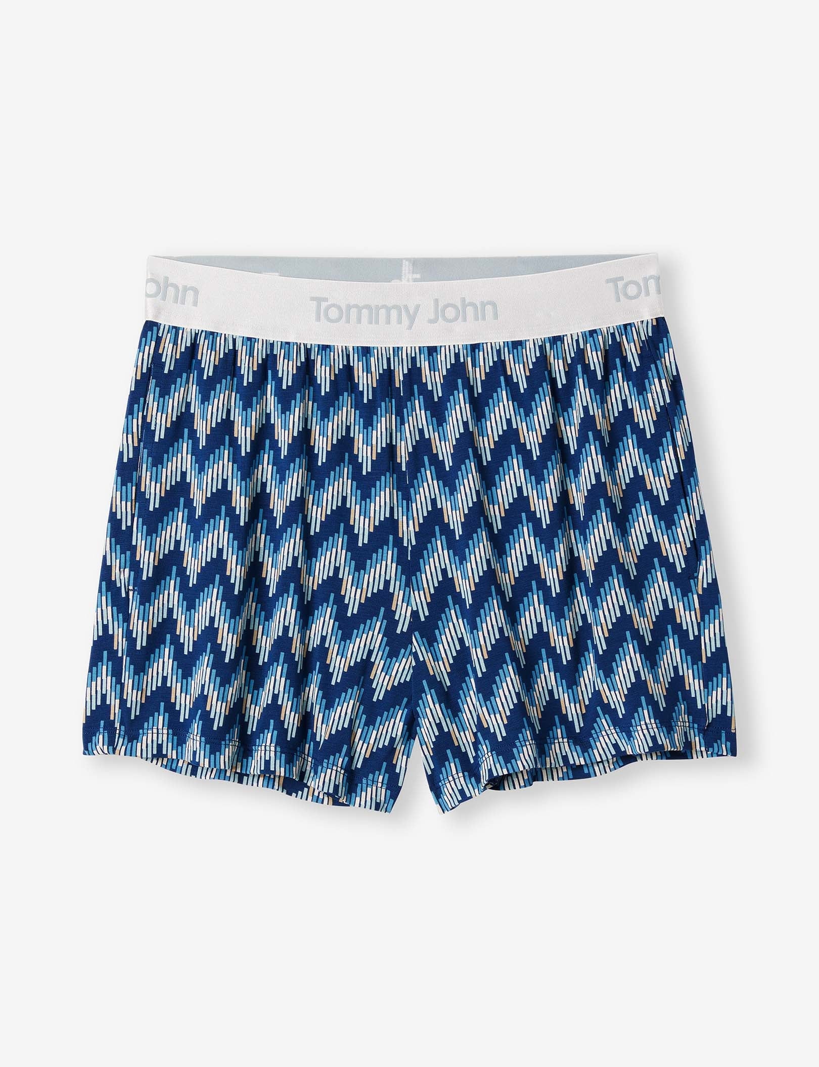 Women's Second Skin Sleep Short::Blue Snake Zig Zag