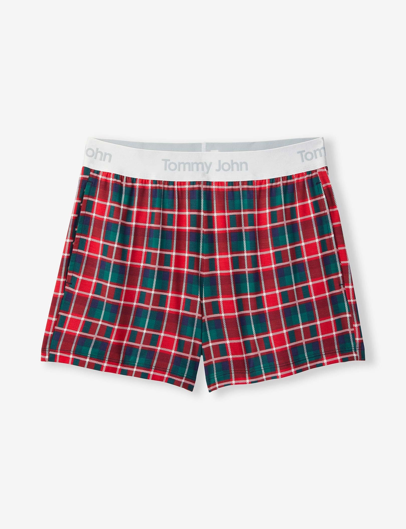Women's Second Skin Sleep Short::Haute Red Fireplace Plaid