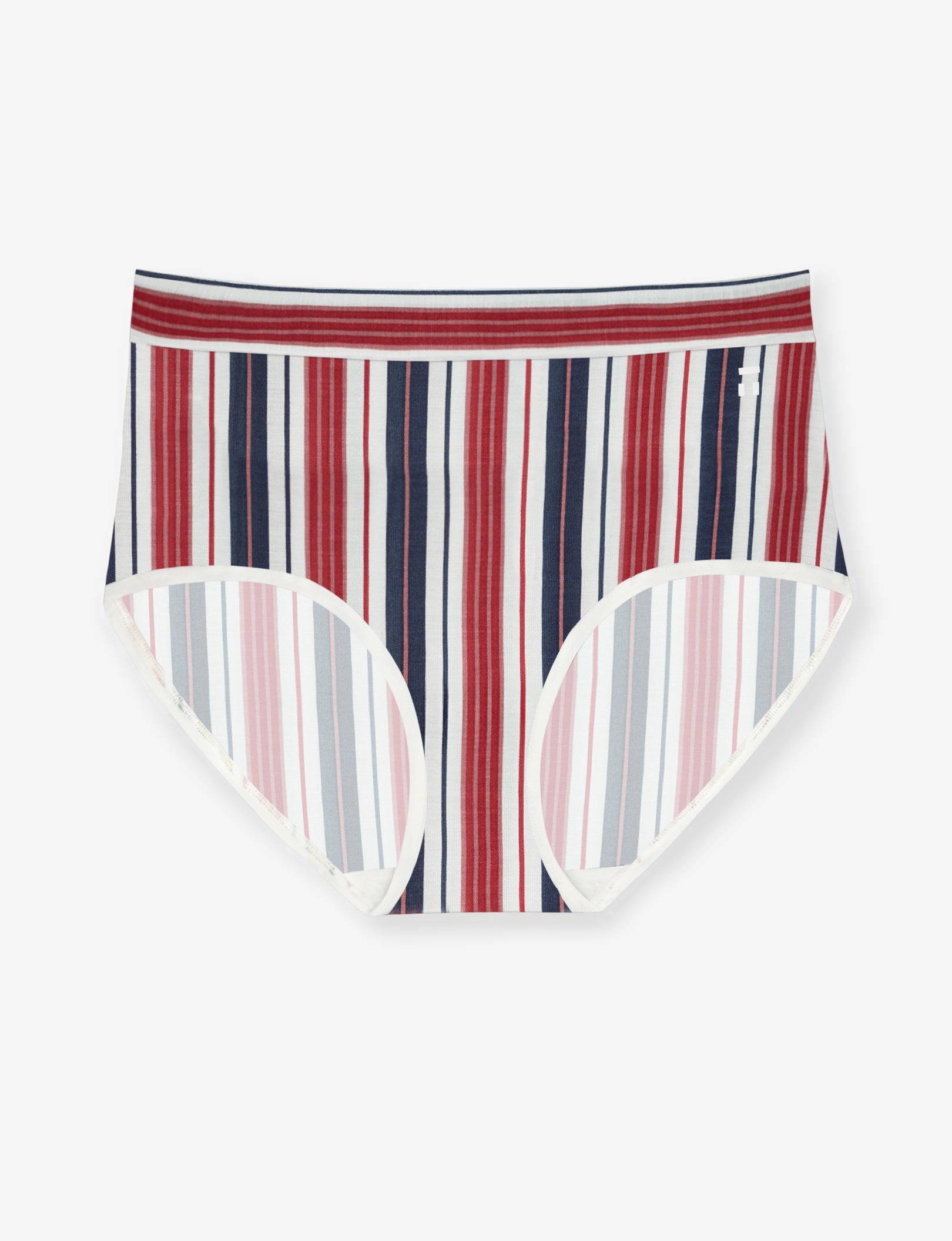 Women's Second Skin High Rise Brief::July Pinstripe Print
