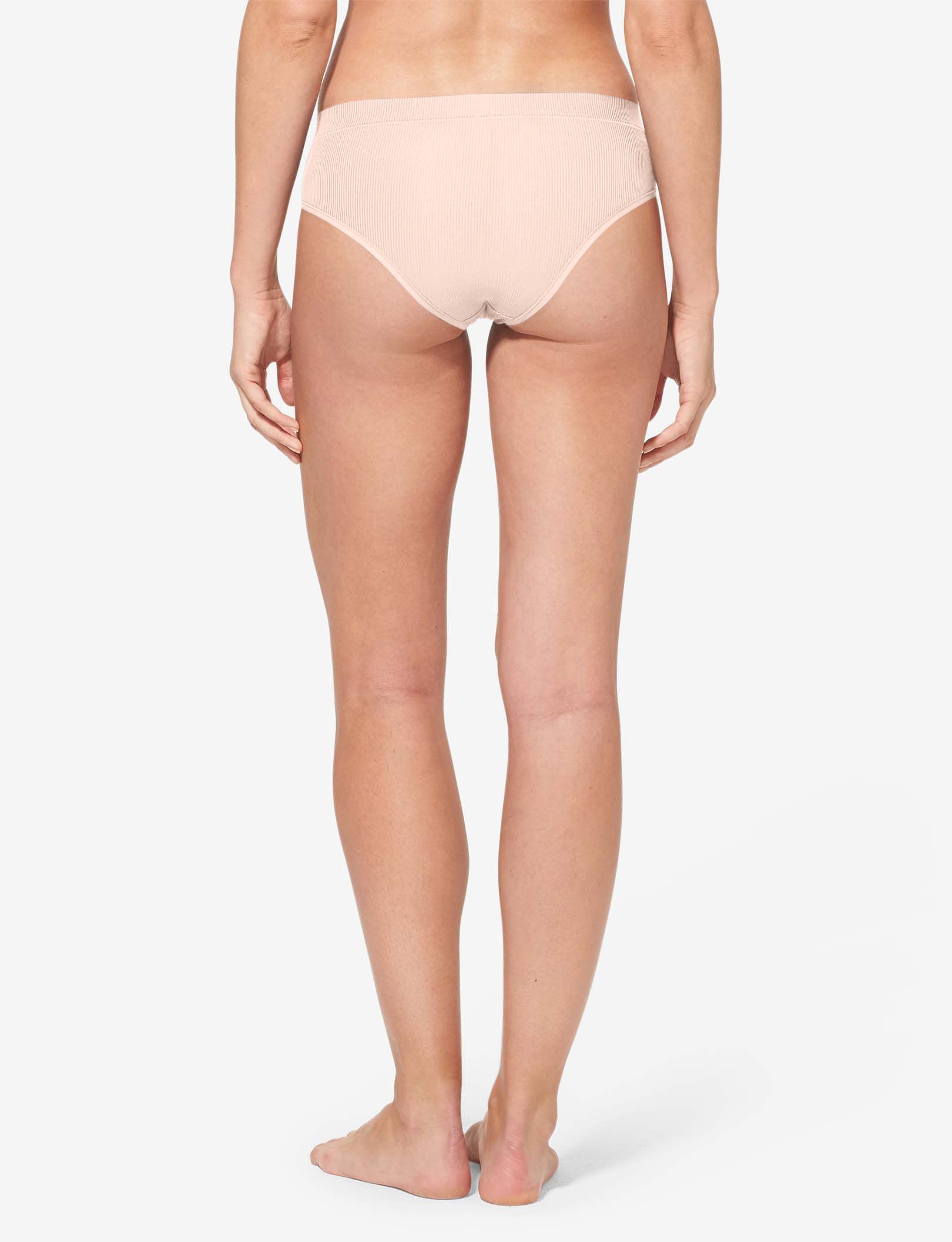 Women's Second Skin Cheeky, Micro Rib::Pastel Rose Tan Micro Rib
