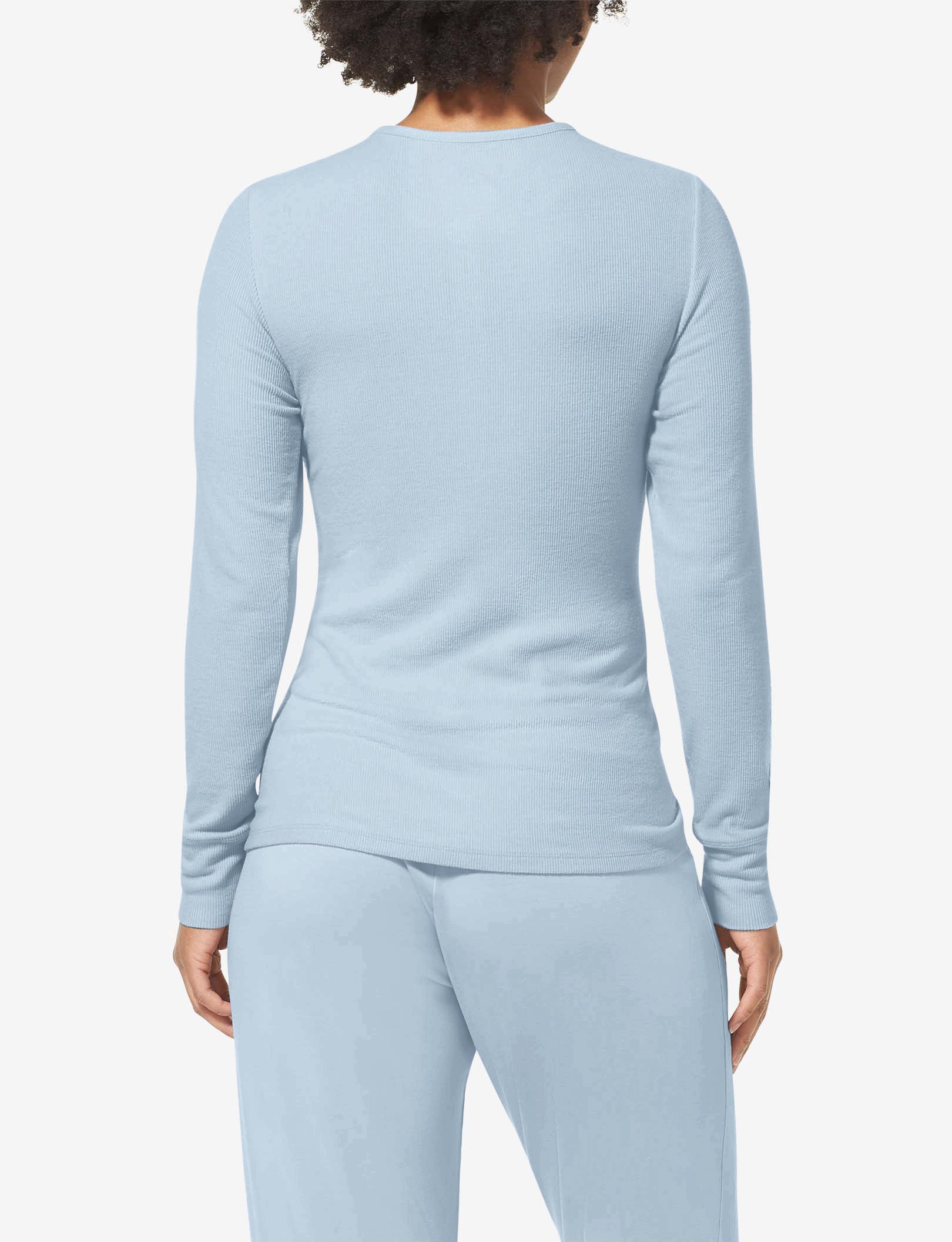 Women's Lounge Henley::Ice blue