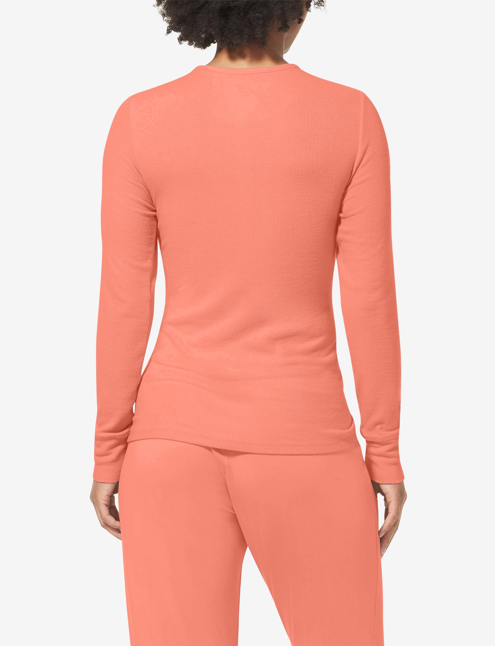Women's Lounge Henley::Peach
