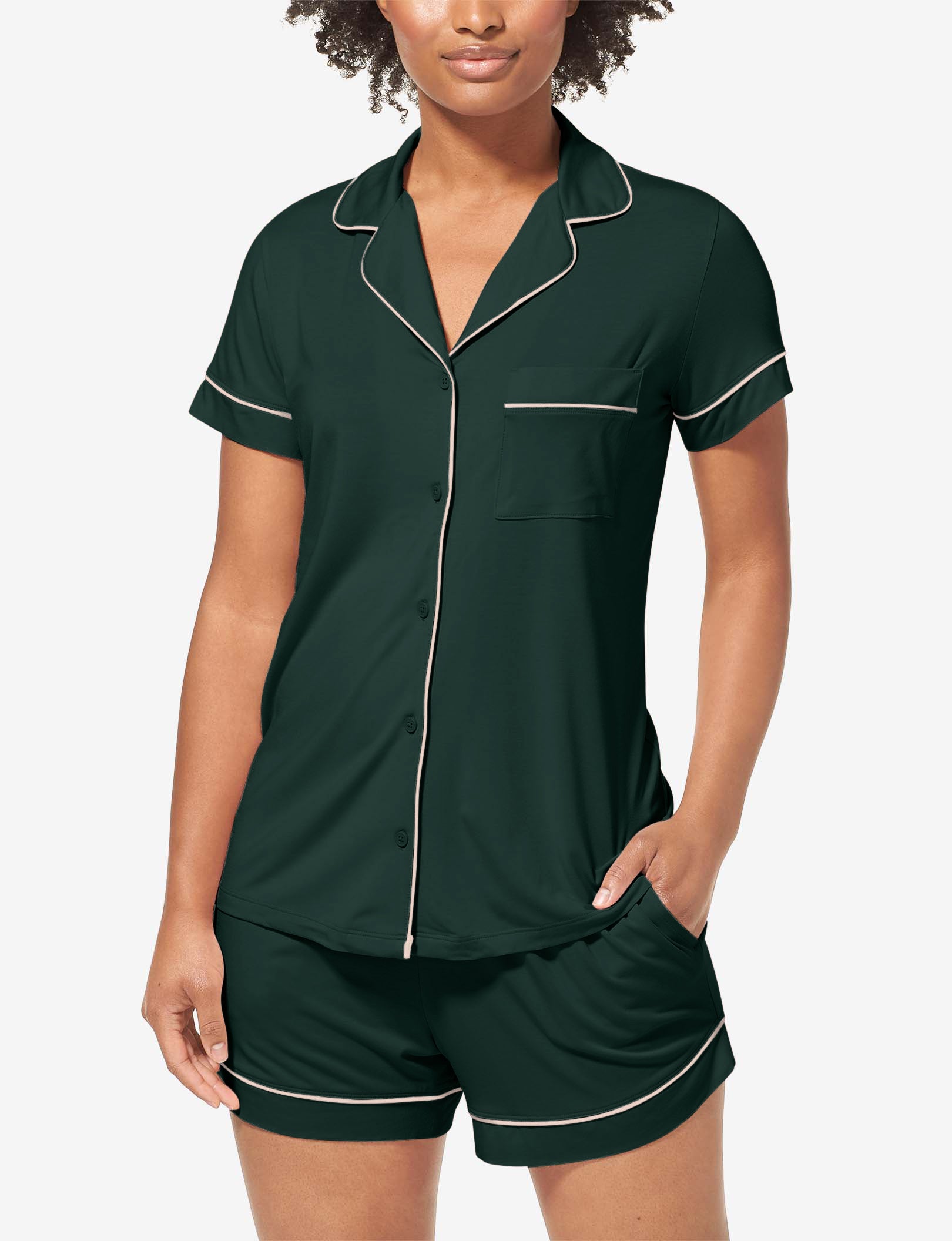 Women's Pajama Short Sleeve Top::Pine Grove