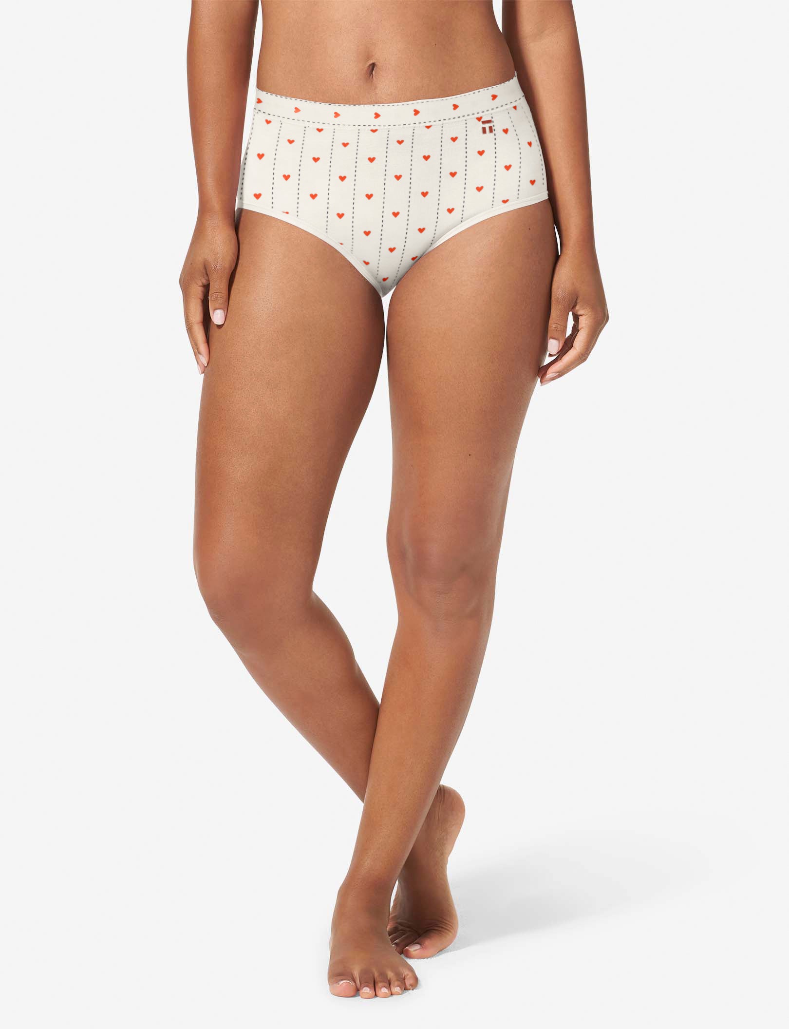 Women's Cool Cotton High Rise Brief::Sweetheart Coconut Milk