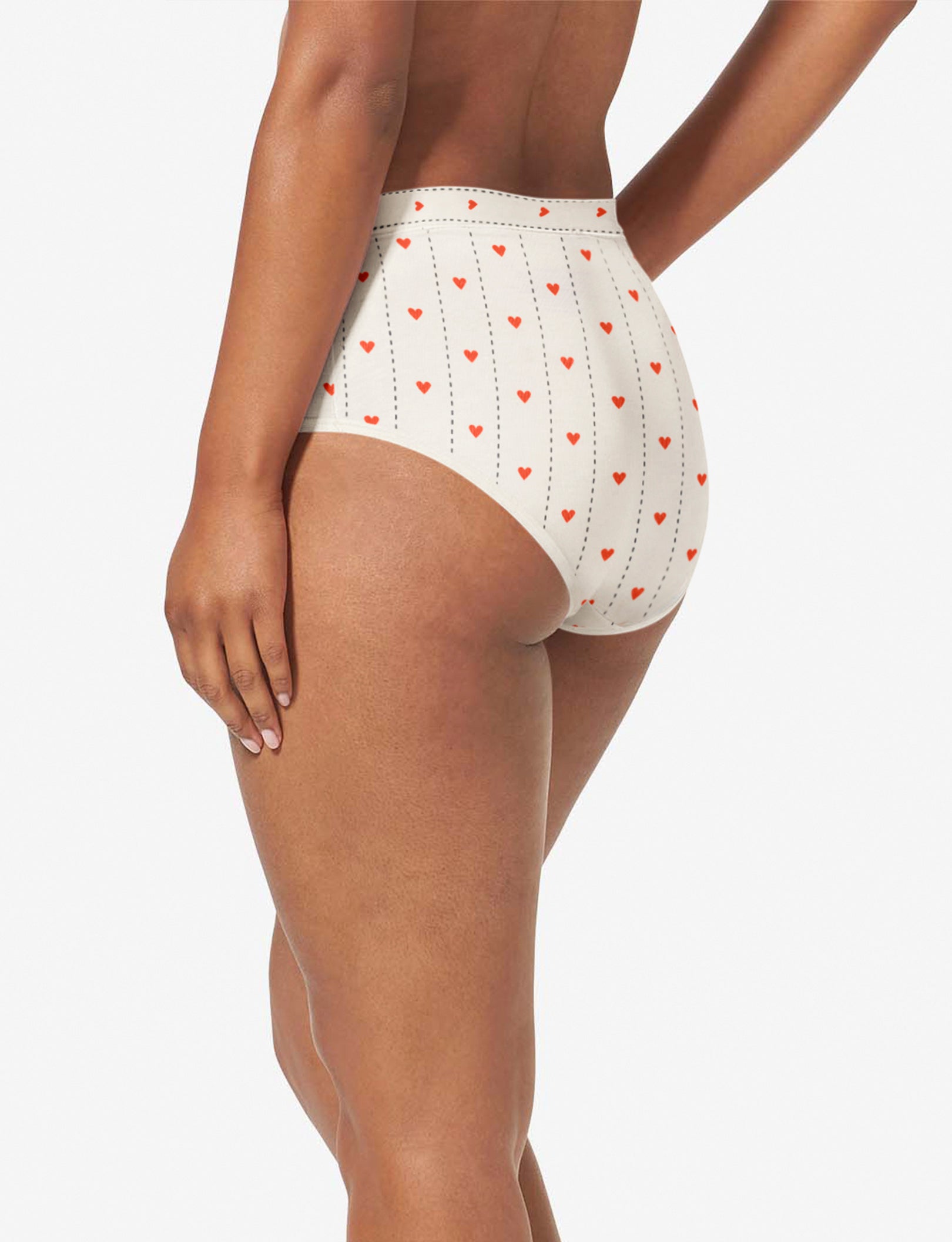 Women's Cool Cotton High Rise Brief::Sweetheart Coconut Milk