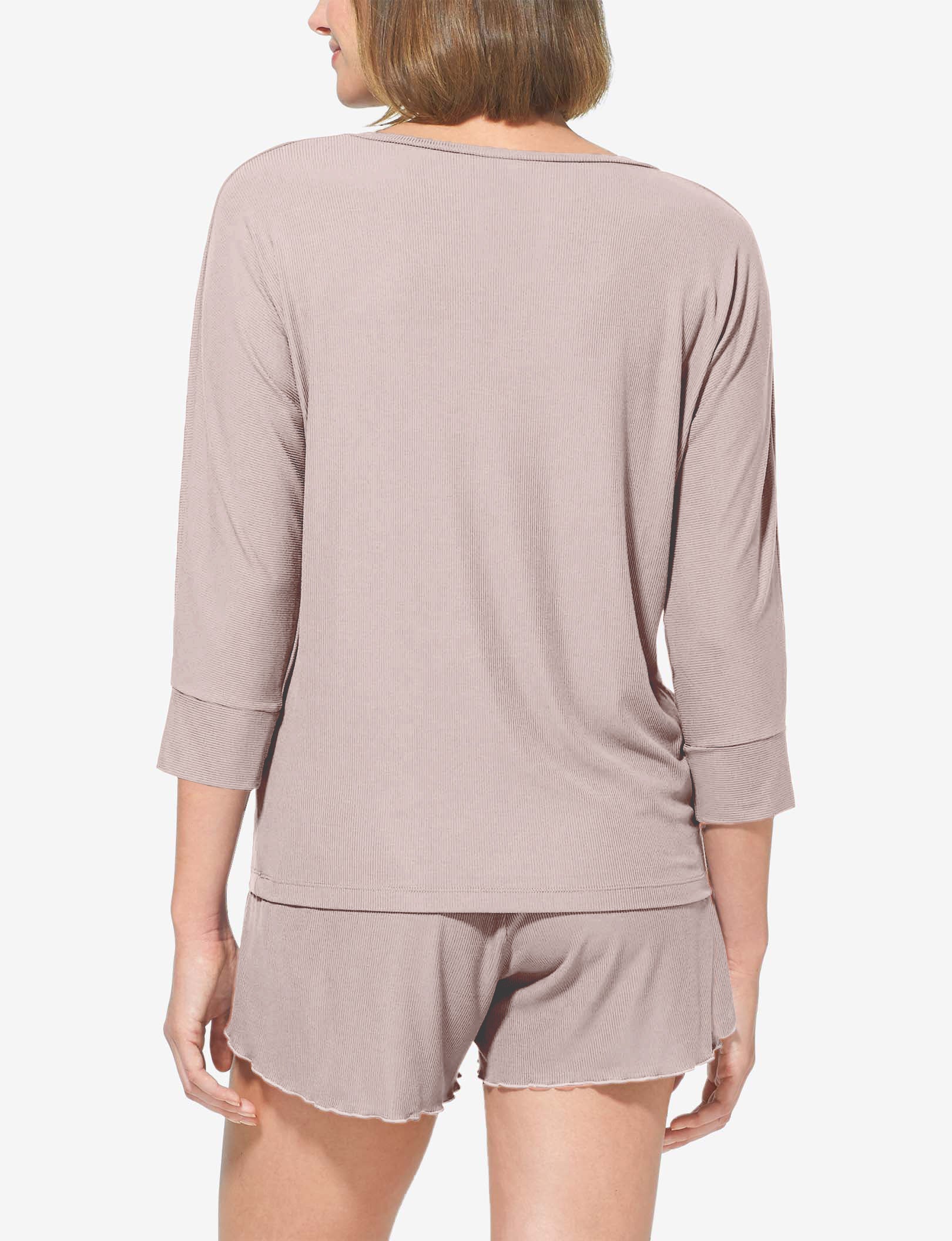 Women's Second Skin V-Neck Sleep Tee::Sphinx Micro Rib