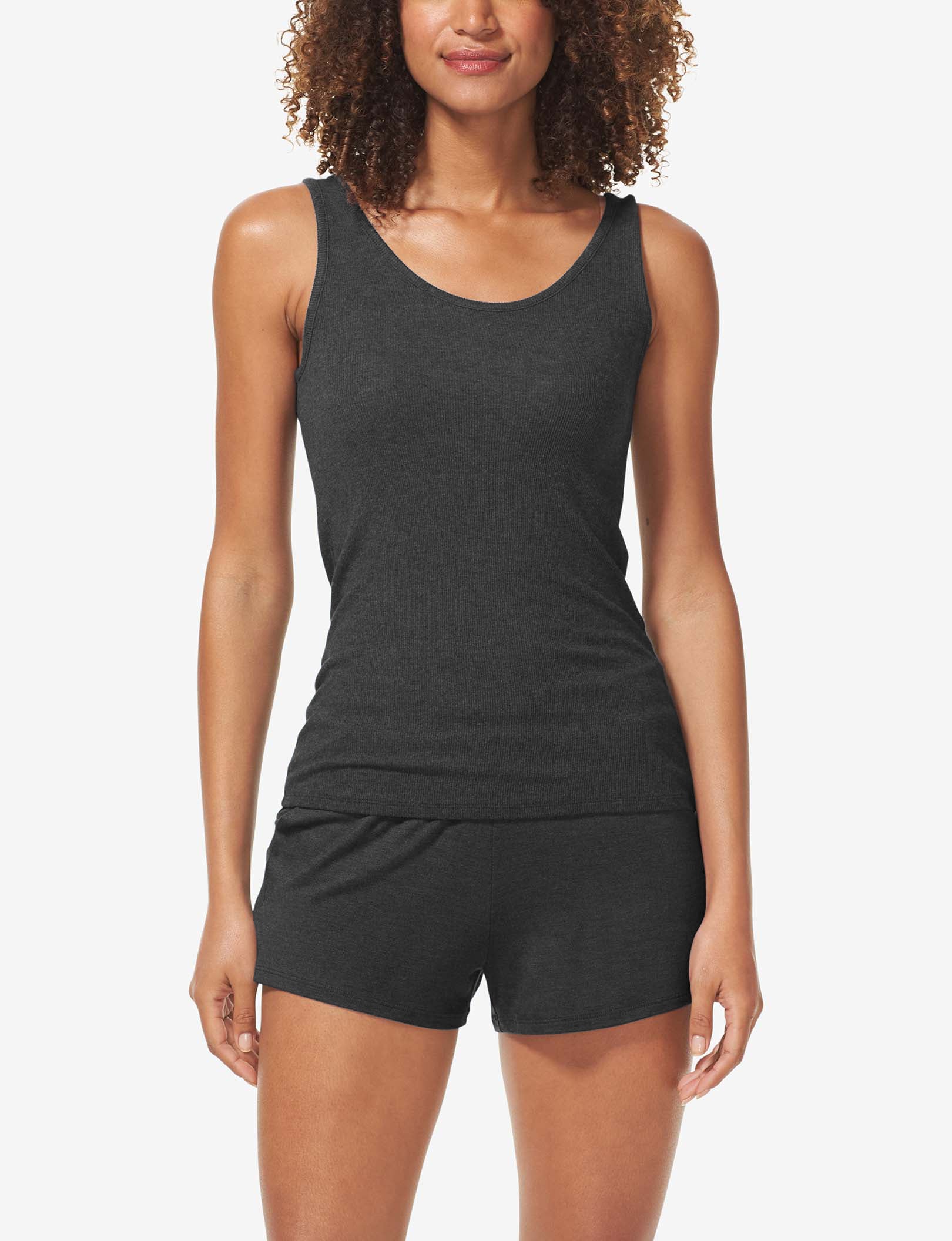 Women's Lounge Scoop or V-Neck Tank::Charcoal Heather