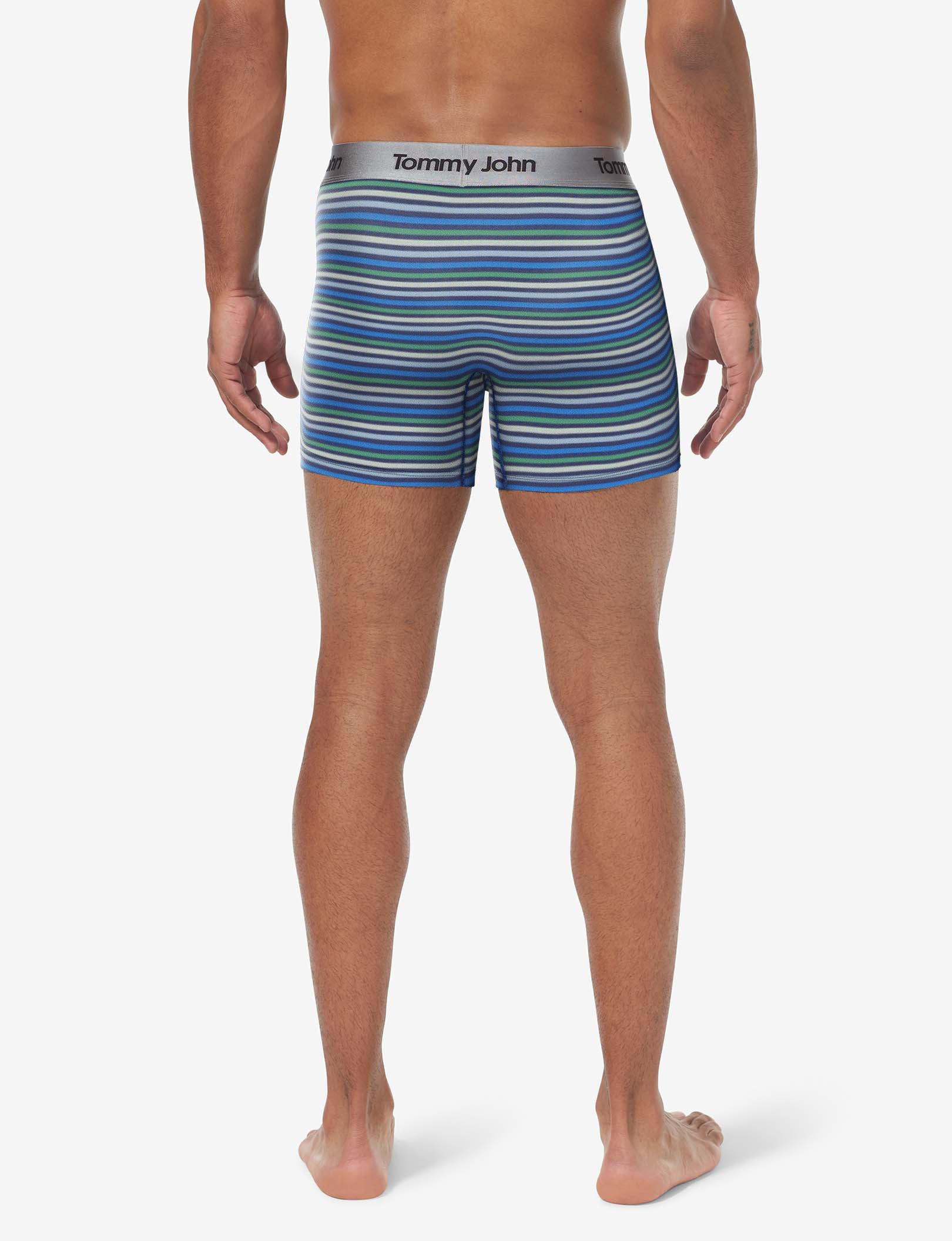 Second Skin Trunk 4"::Estate Blue Globe Stripe