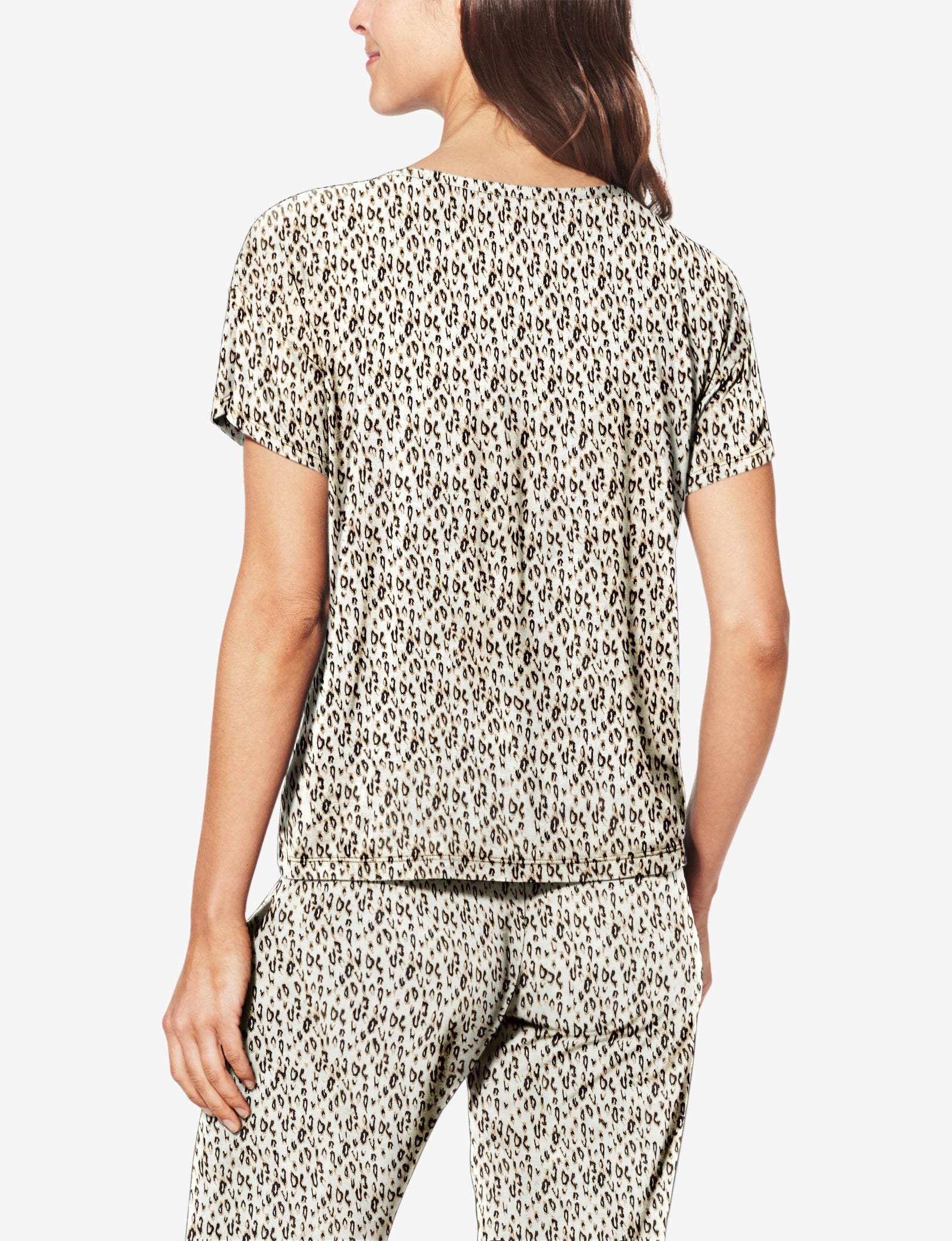 Women's Second Skin Sleep Tee::Natural Leopard
