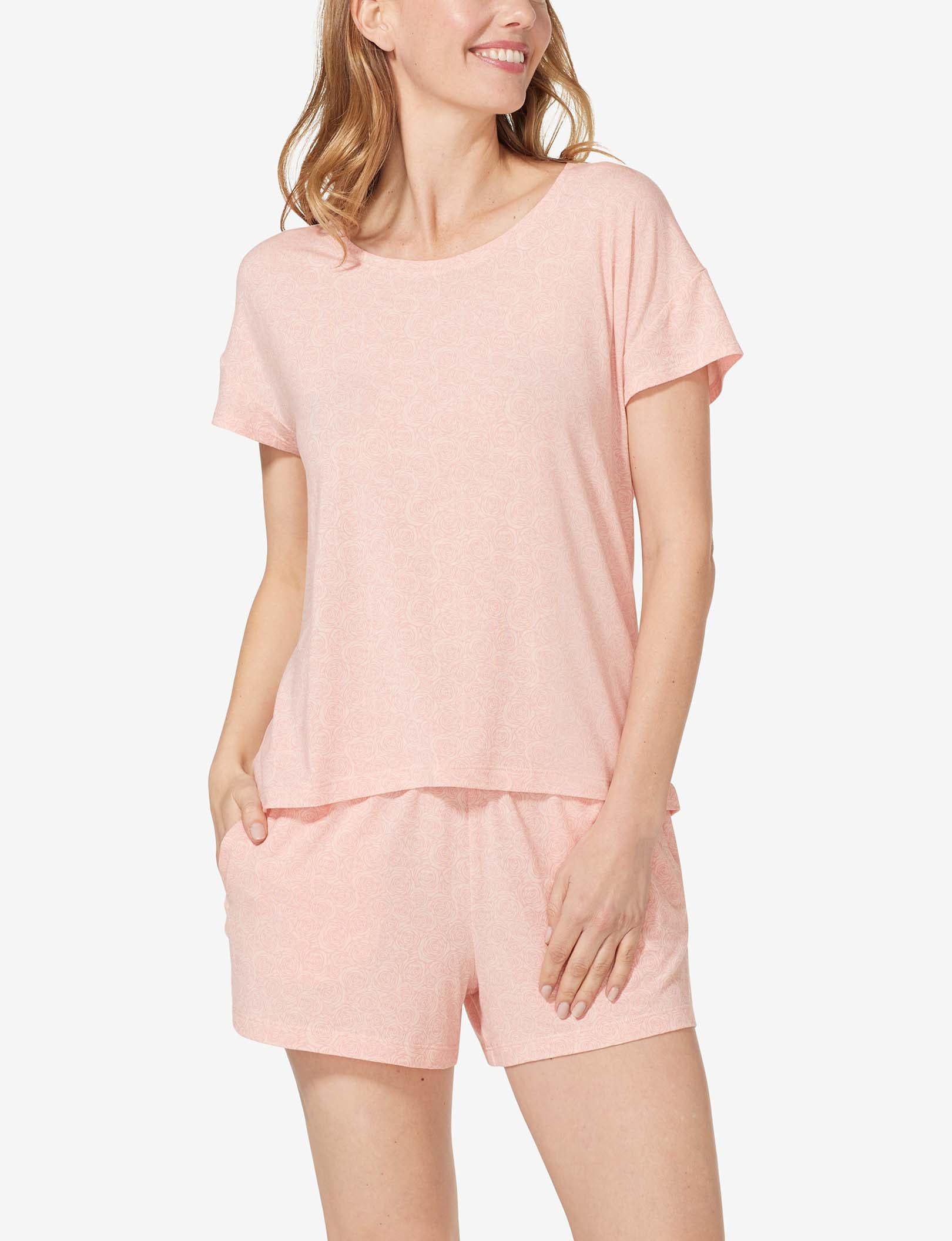 Women's Second Skin Sleep Tee::Gossamer Pink Rose