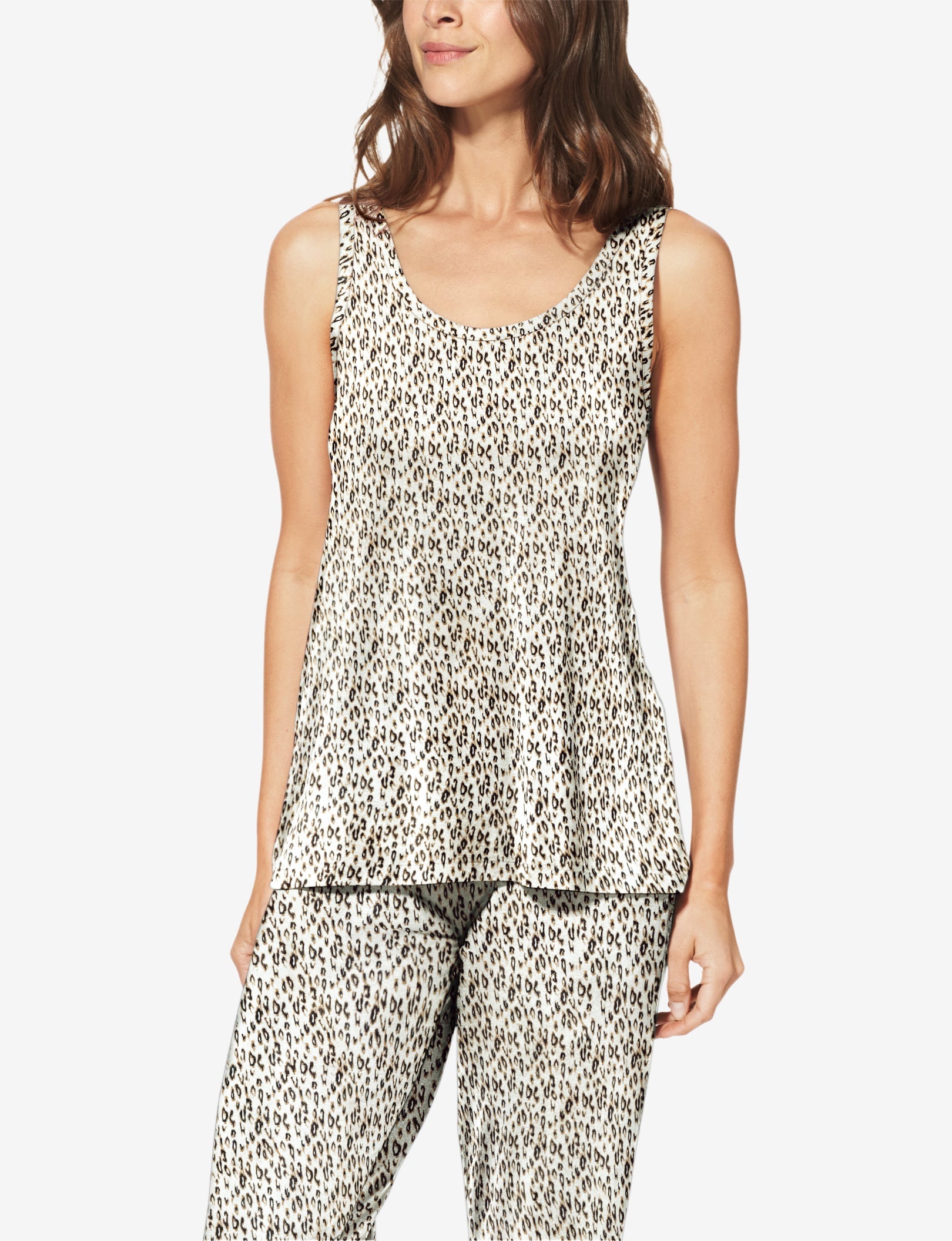 Women's Second Skin Sleep Tank::Natural Leopard