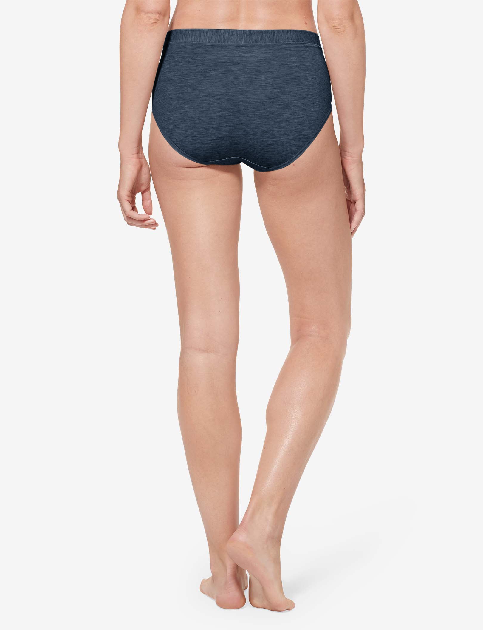 Women's Second Skin High Rise Brief::Dress Blues Heather
