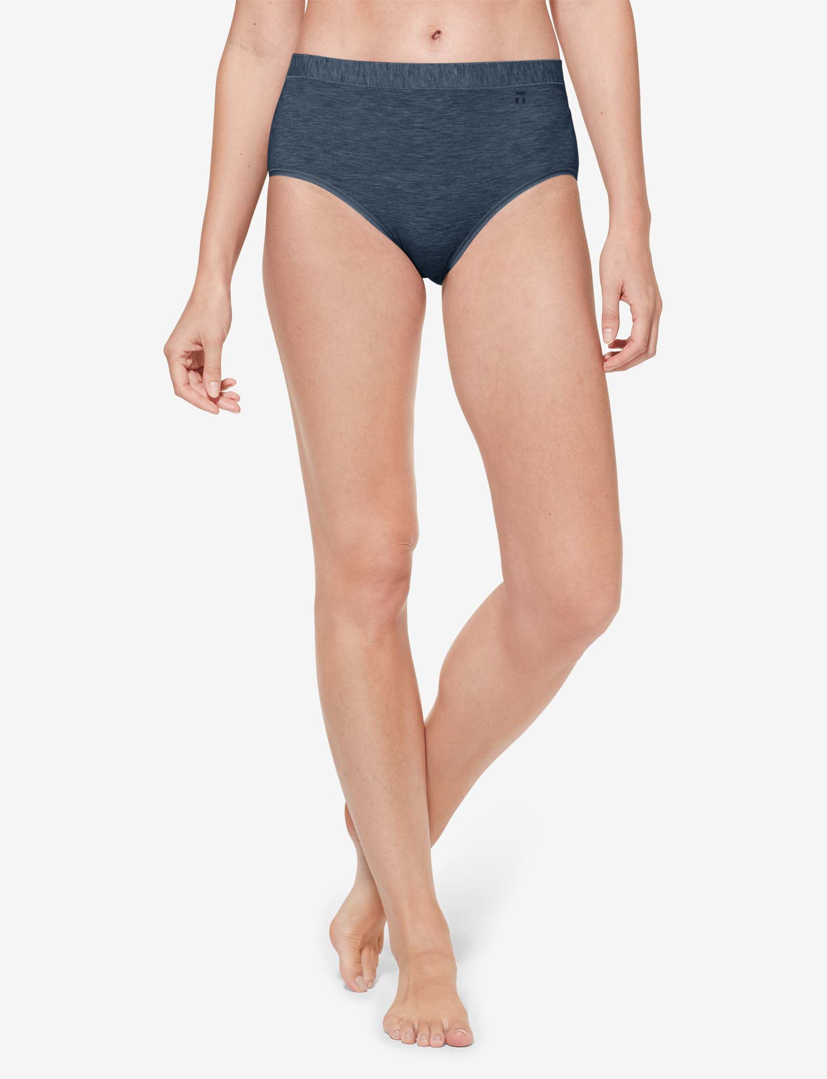 Women's Second Skin High Rise Brief::Dress Blues Heather