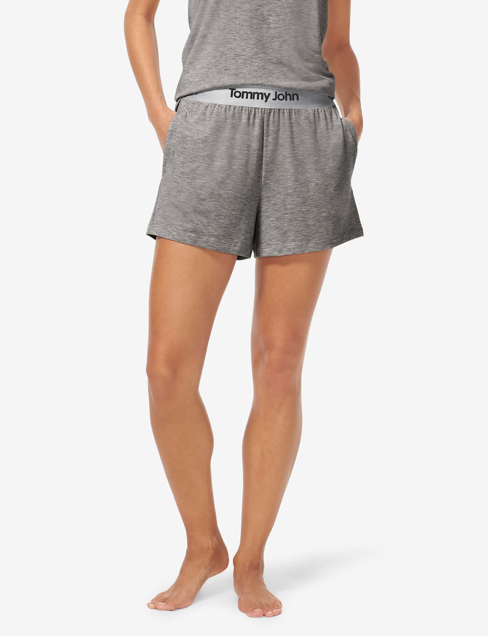 Women's Second Skin Sleep Tank & Short Basic Set::Medium Heather Grey