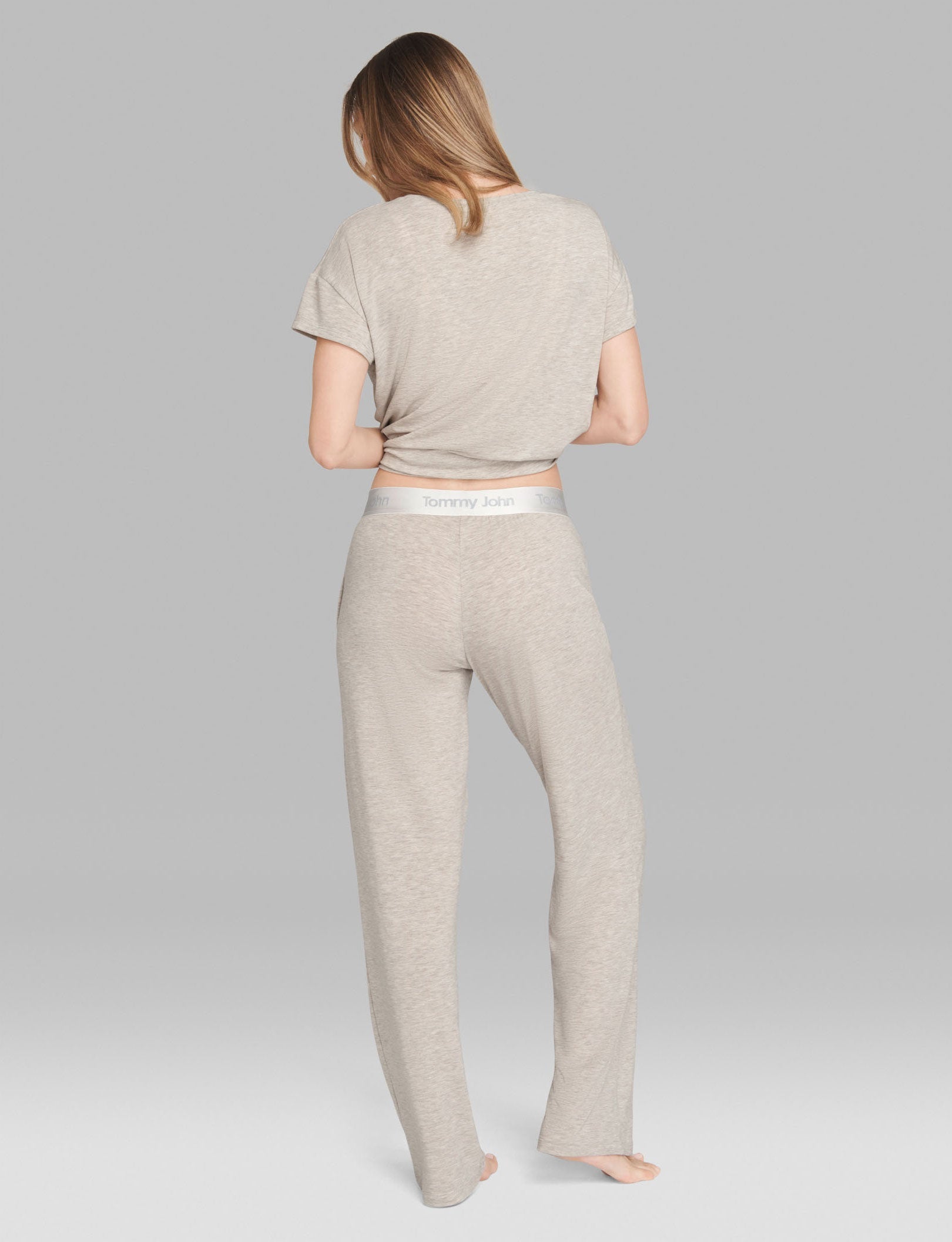 Women's Second Skin Sleep Tank & Pant Basic Set::Dove Heather