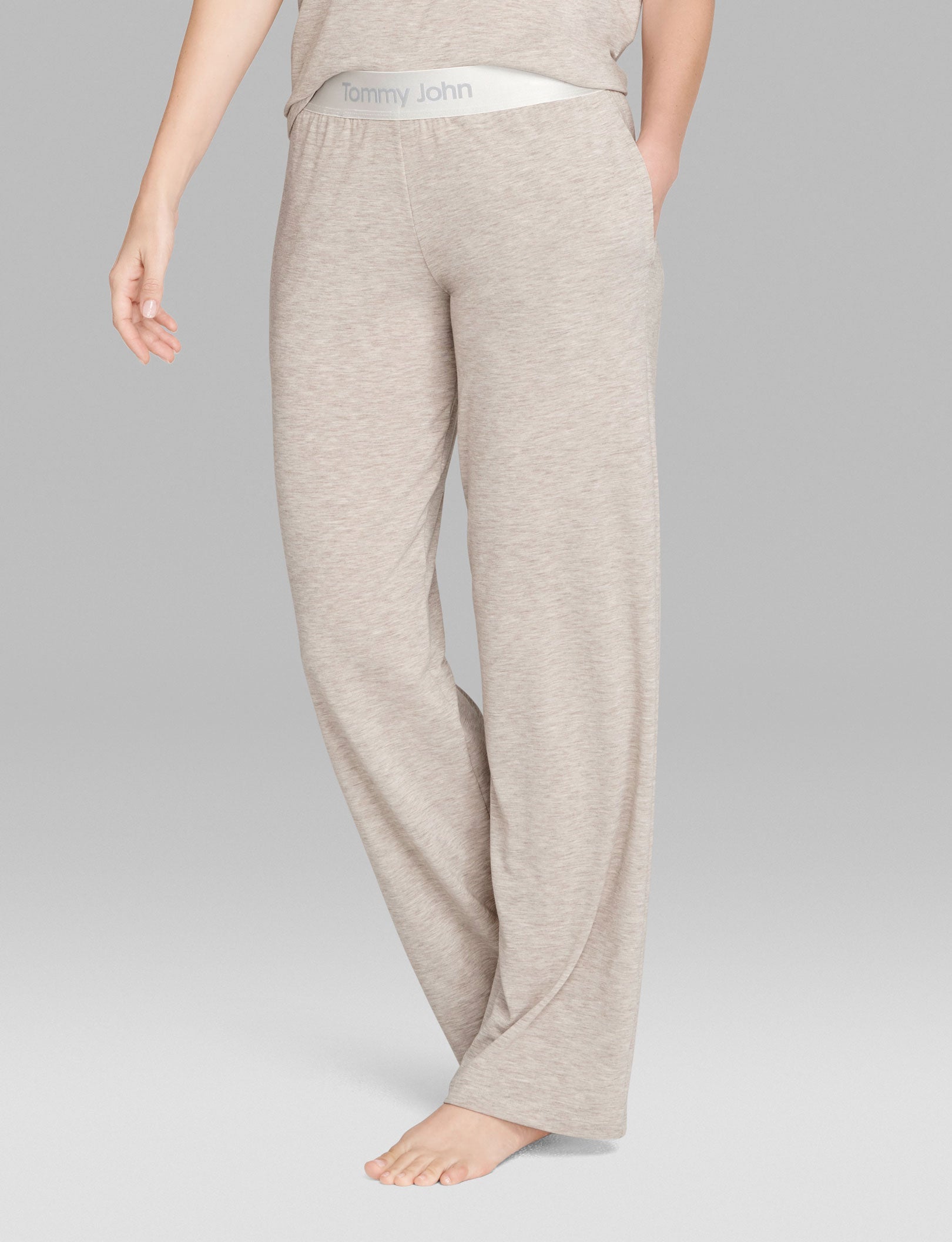 Women's Second Skin Sleep Tank & Pant Basic Set::Dove Heather