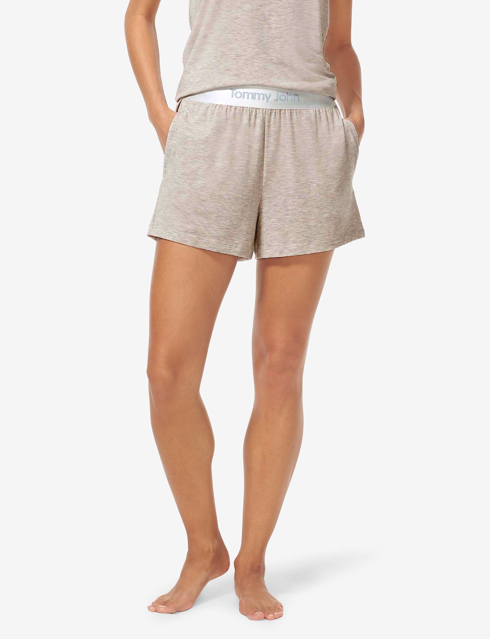 Women's Second Skin Sleep Tank & Short Basic Set::Dove Heather