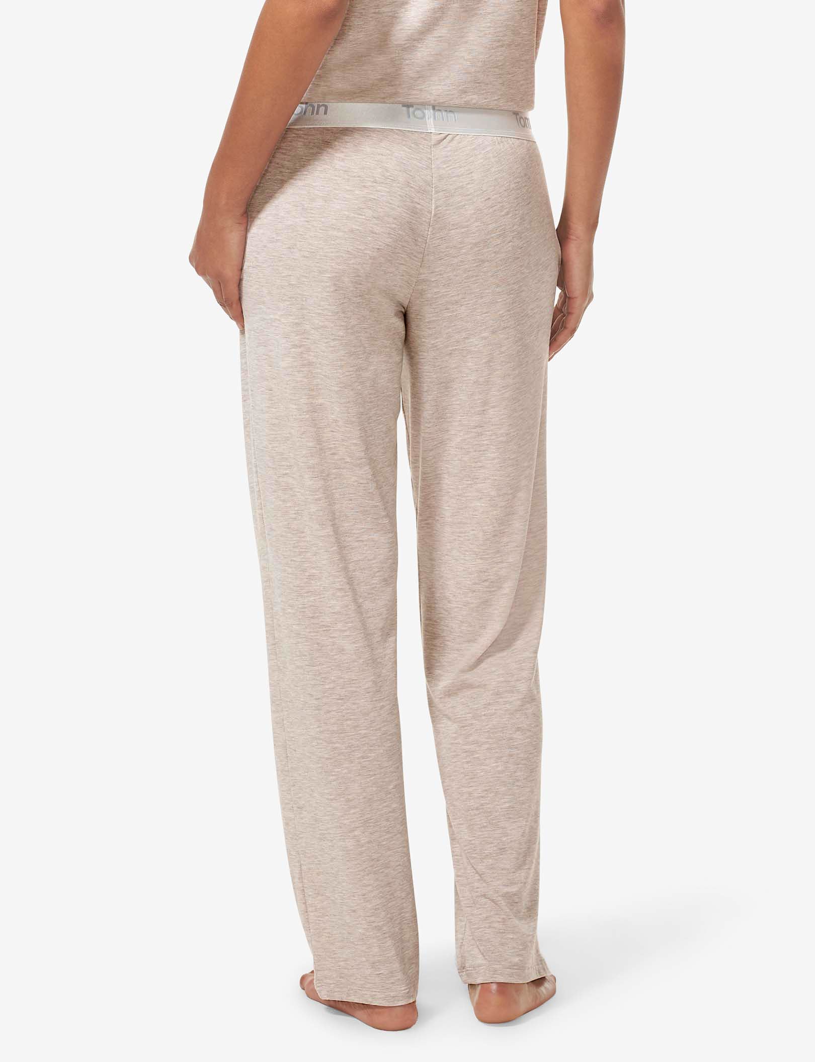 Women's Second Skin Sleep Tee & Pant Basic Set::Dove Heather