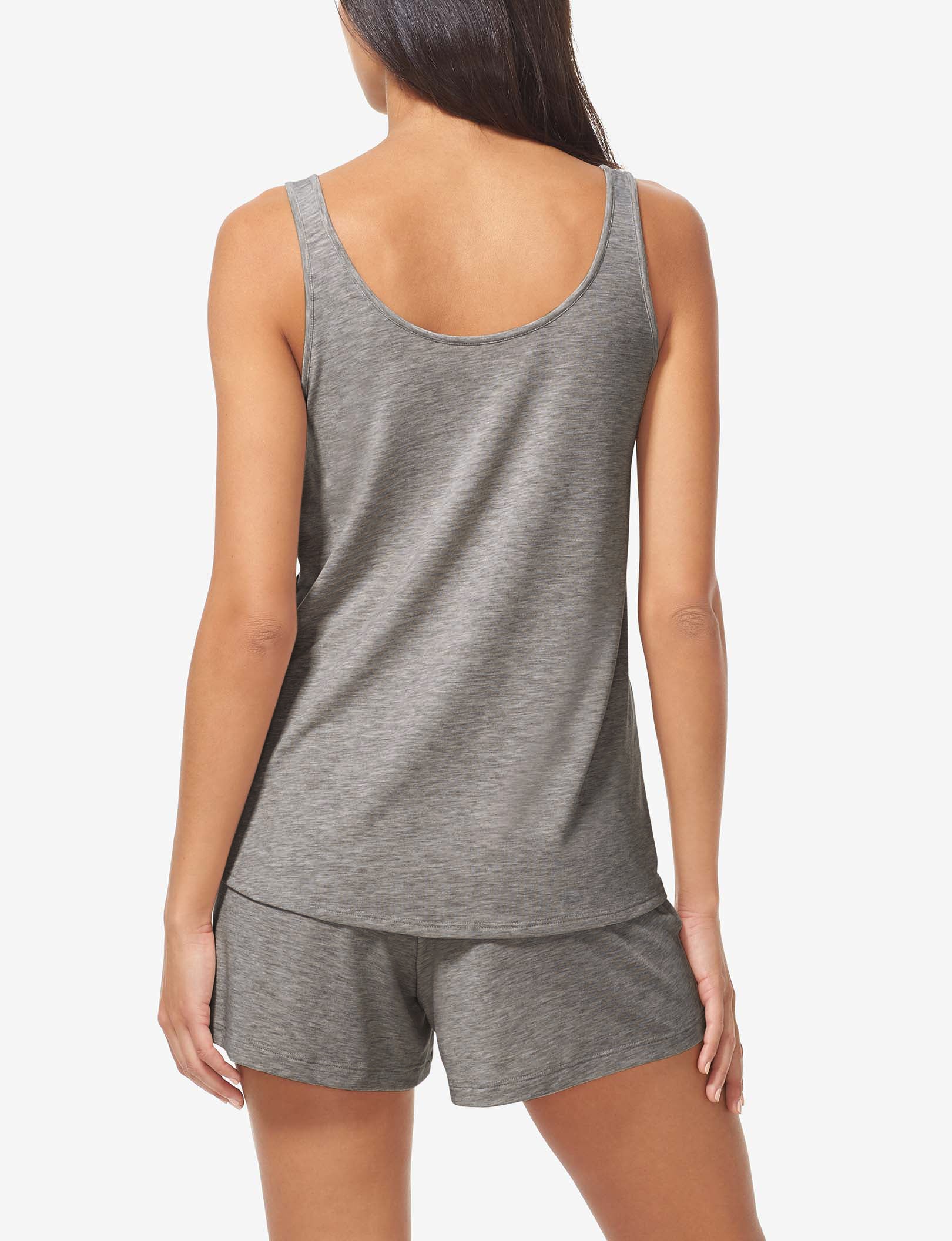 Women's Second Skin Sleep Tank & Pant Basic Set::Medium Heather Grey