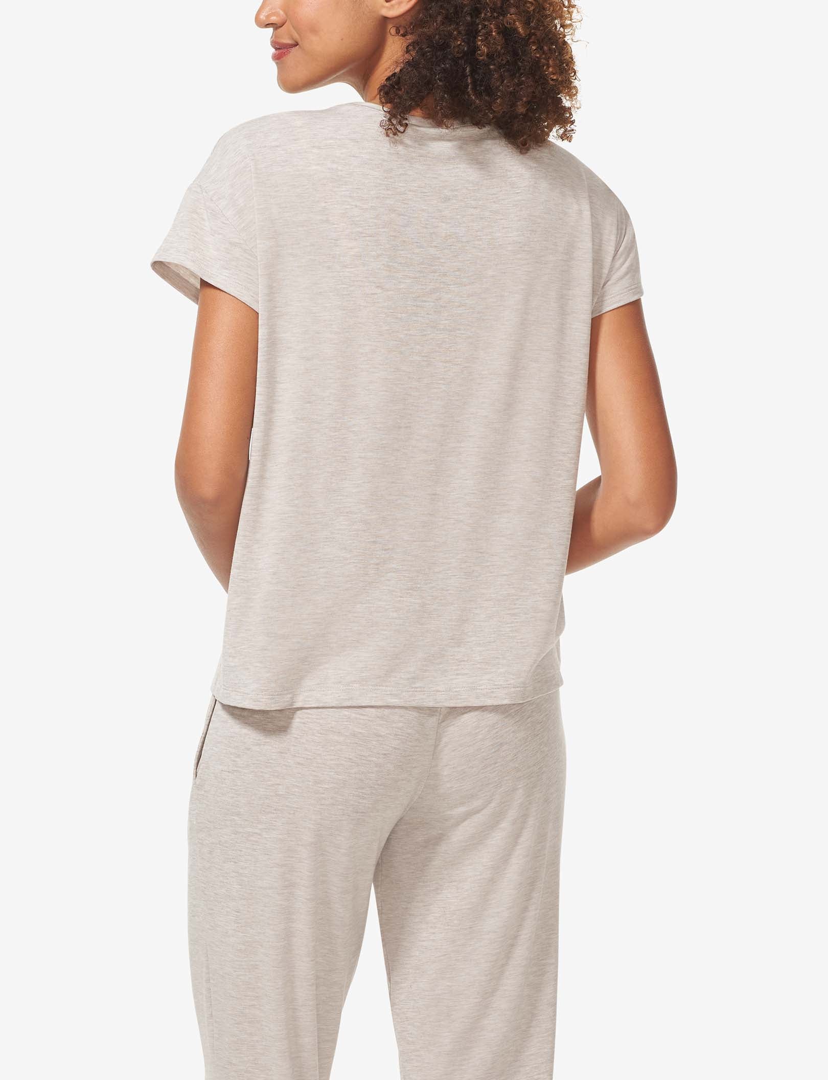 Women's Second Skin Sleep Tee & Pant Basic Set::Dove Heather